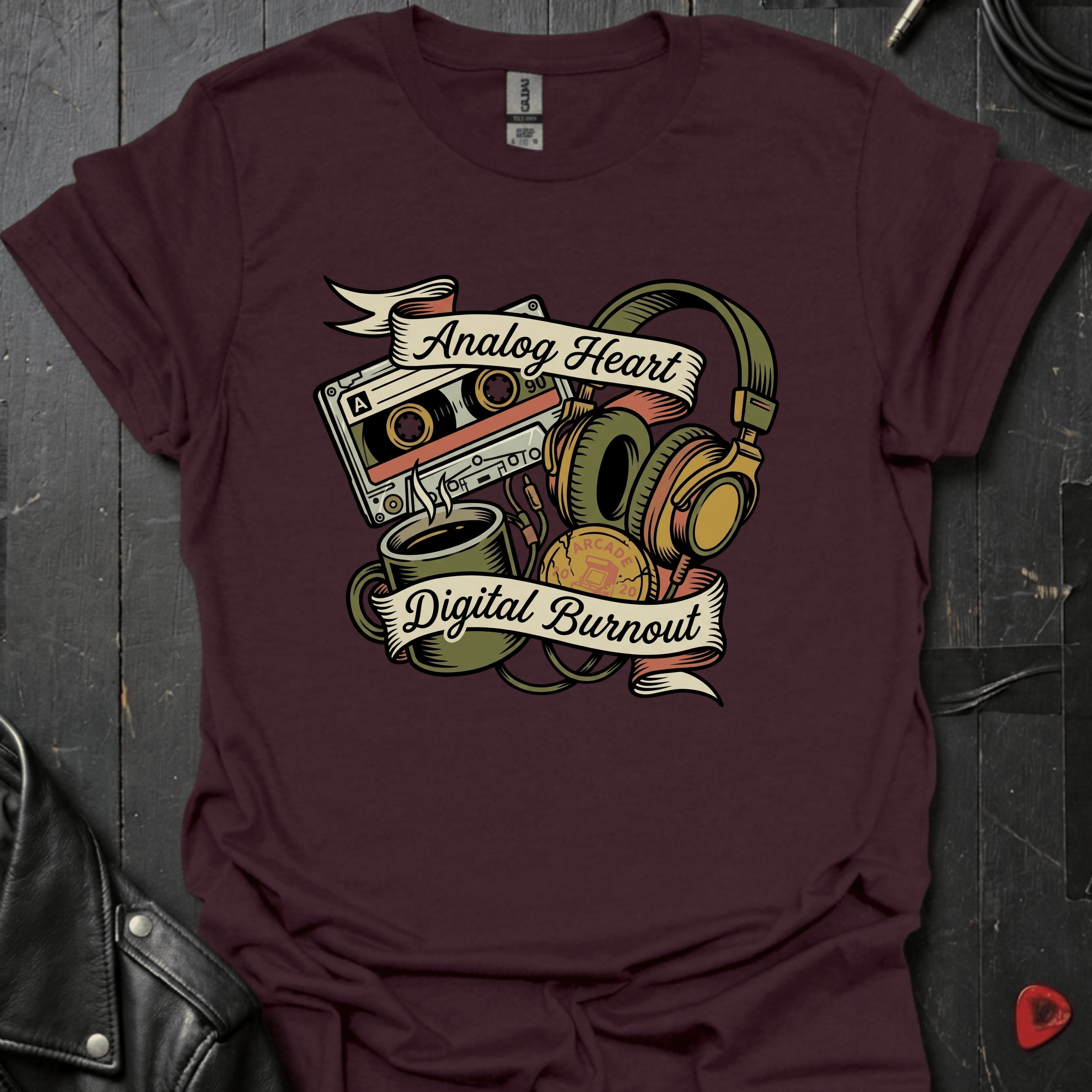 Digital Burnout T-Shirt - Dark Chocolate - T-Shirt