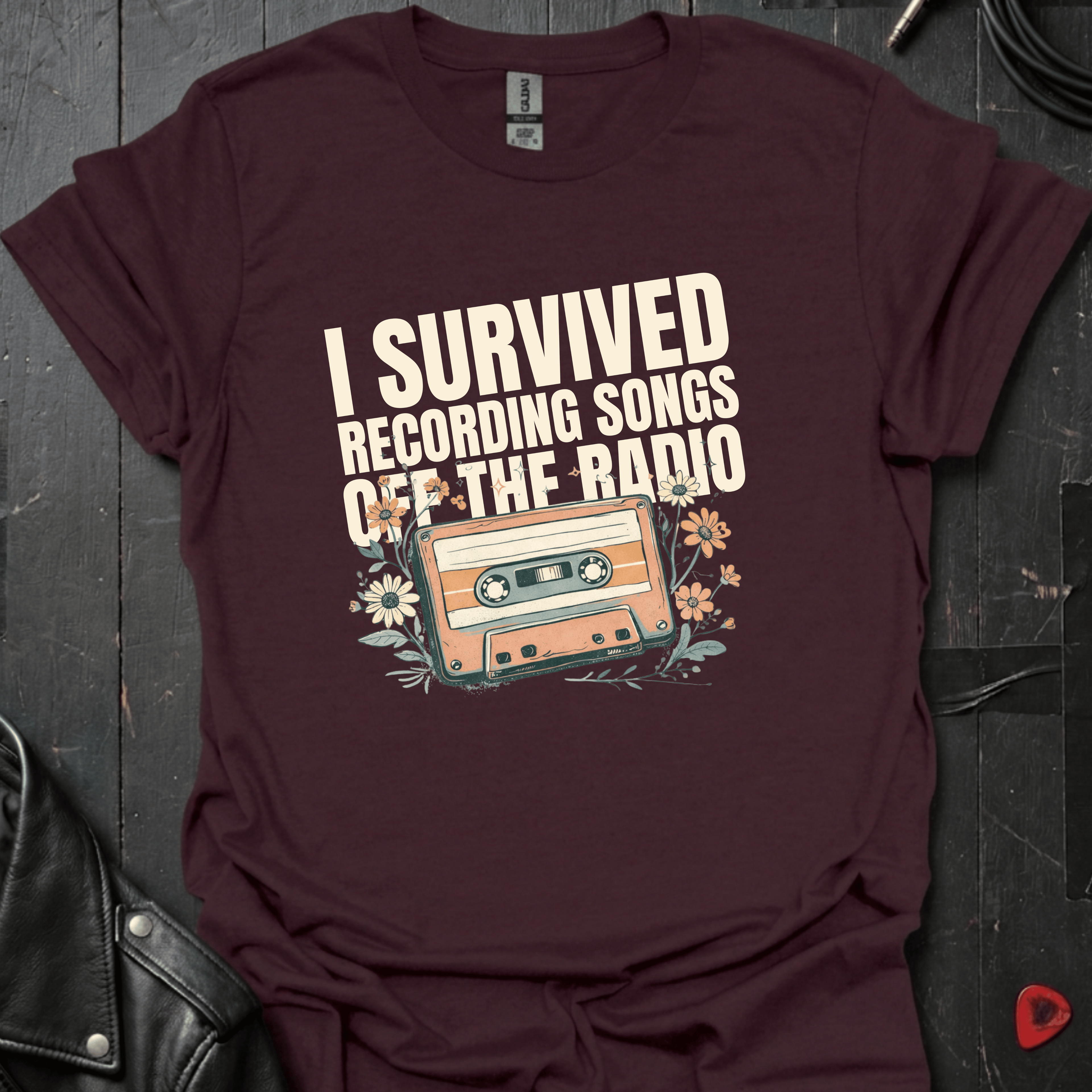 I Survived Recording Songs T-Shirt - Dark Chocolate - T-Shirt