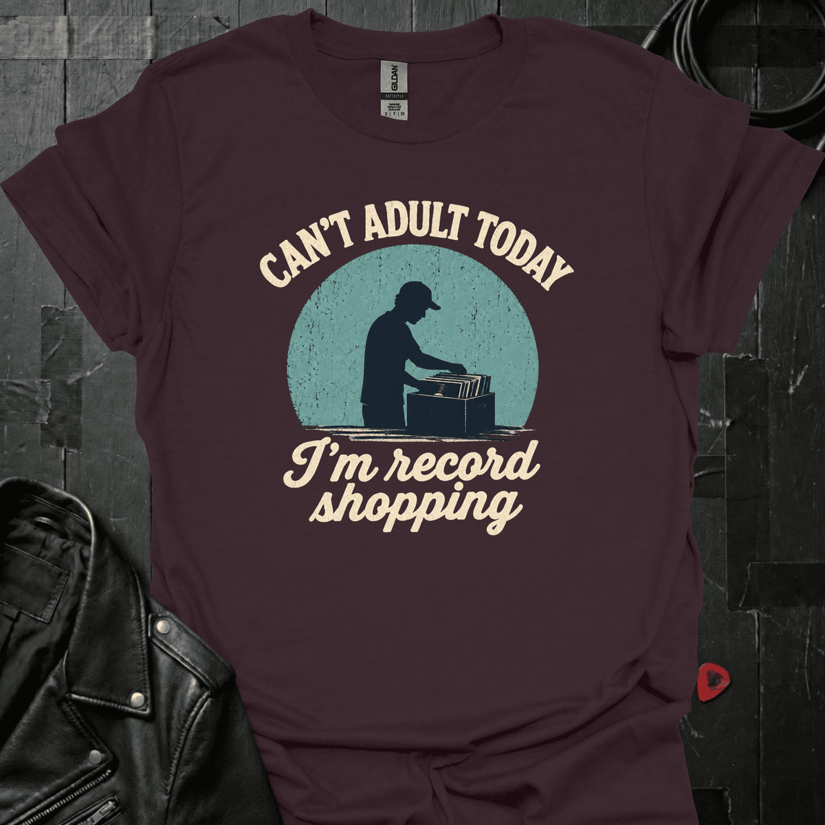 Record Shopping T-Shirt - Dark Chocolate - T-Shirt