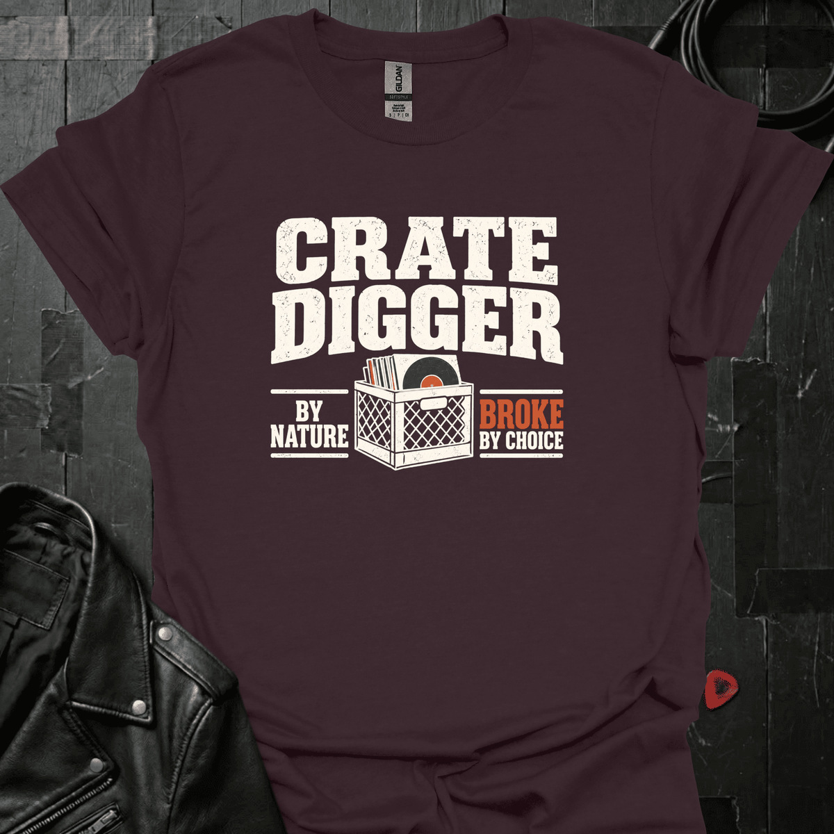 Crate Digger T-Shirt - Dark Chocolate - T-Shirt