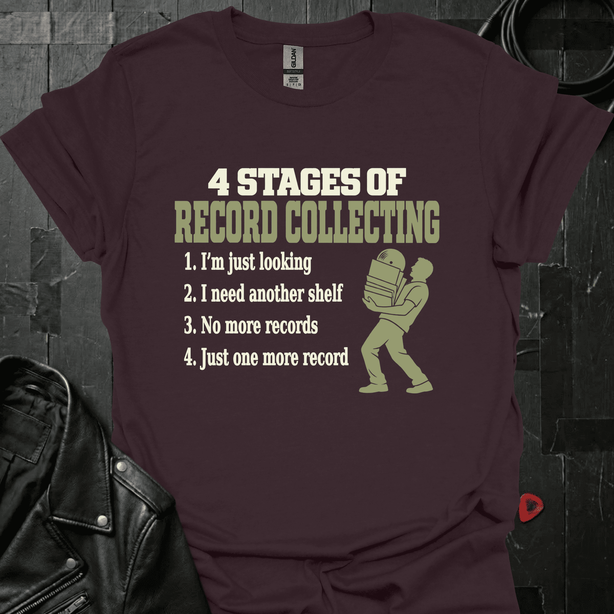 Record Collector Stages T-Shirt - S - T-Shirt Dark Chocolate