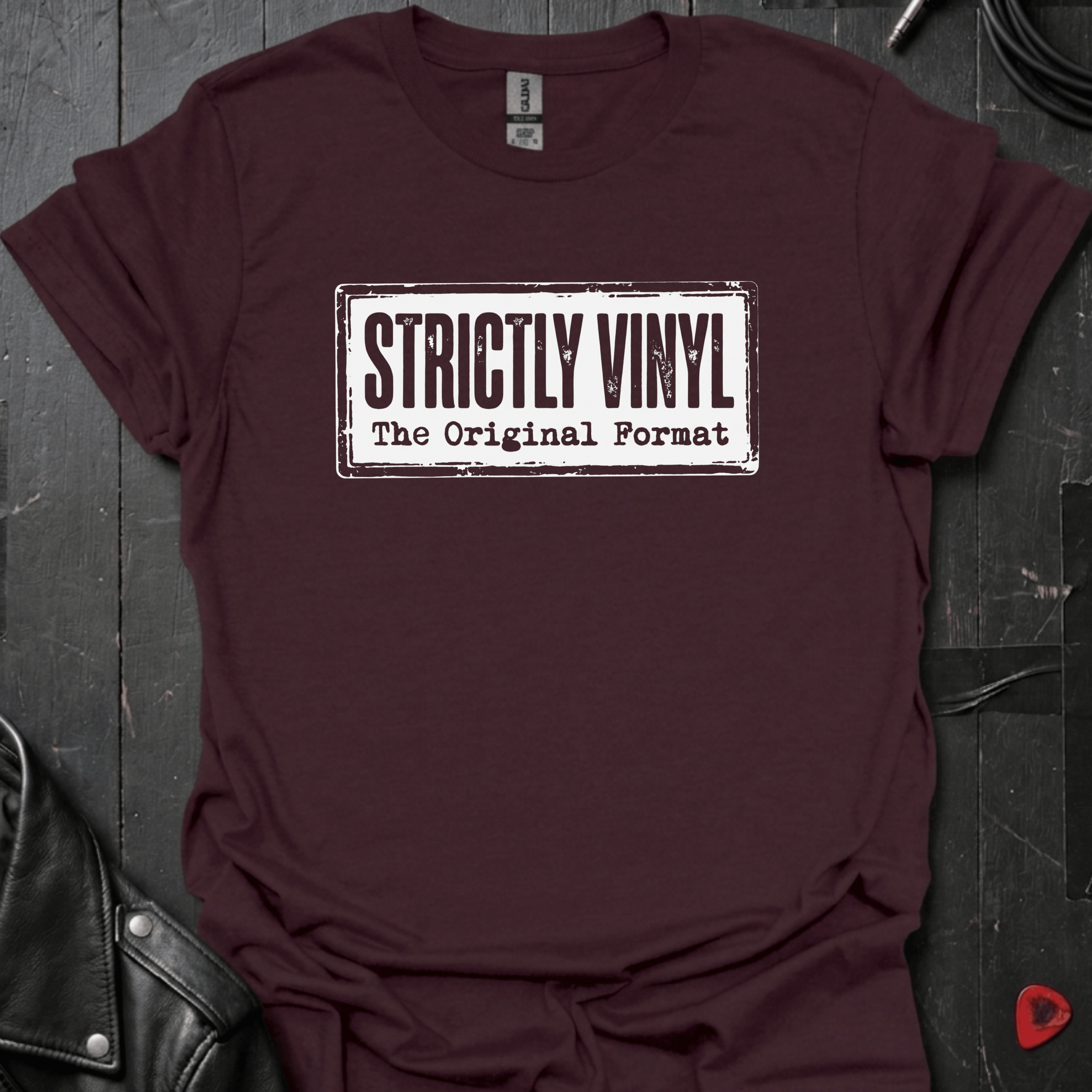 Strictly Vinyl The Original Format T-Shirt | Vinyl Lover Tee - Dark Chocolate - T-Shirt