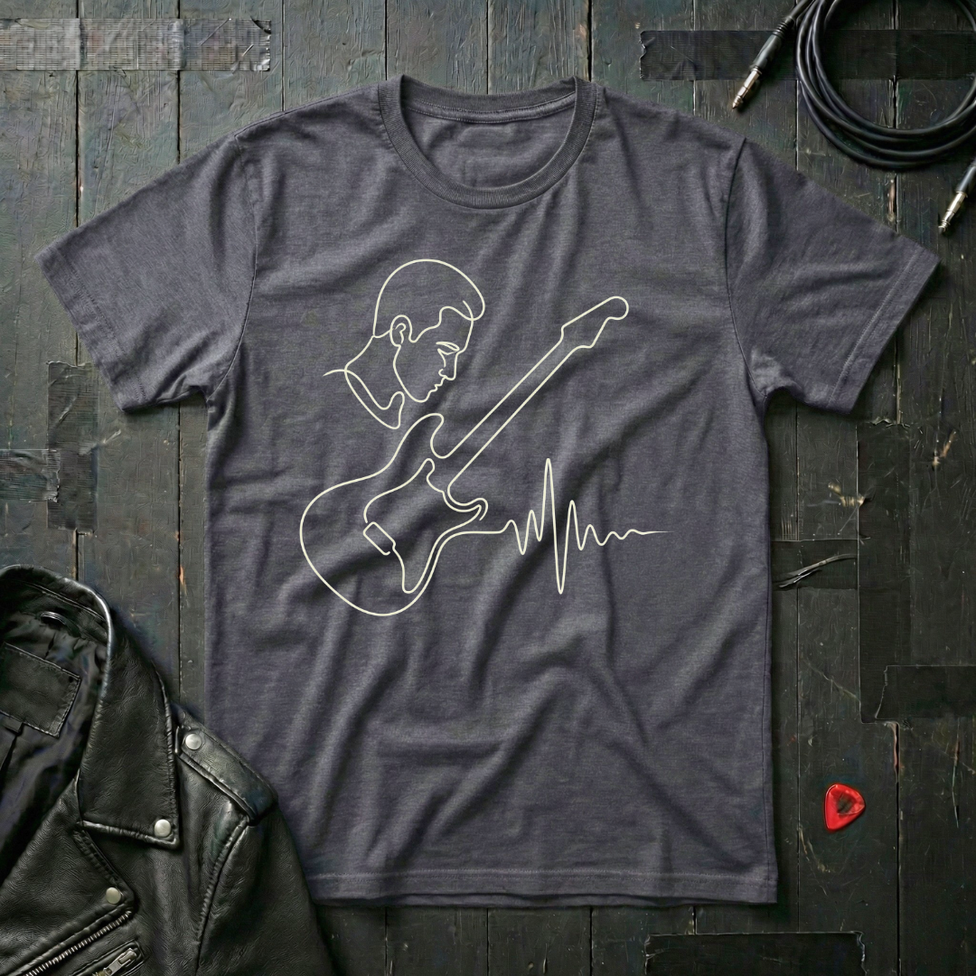 Guitar Line Art T-Shirt