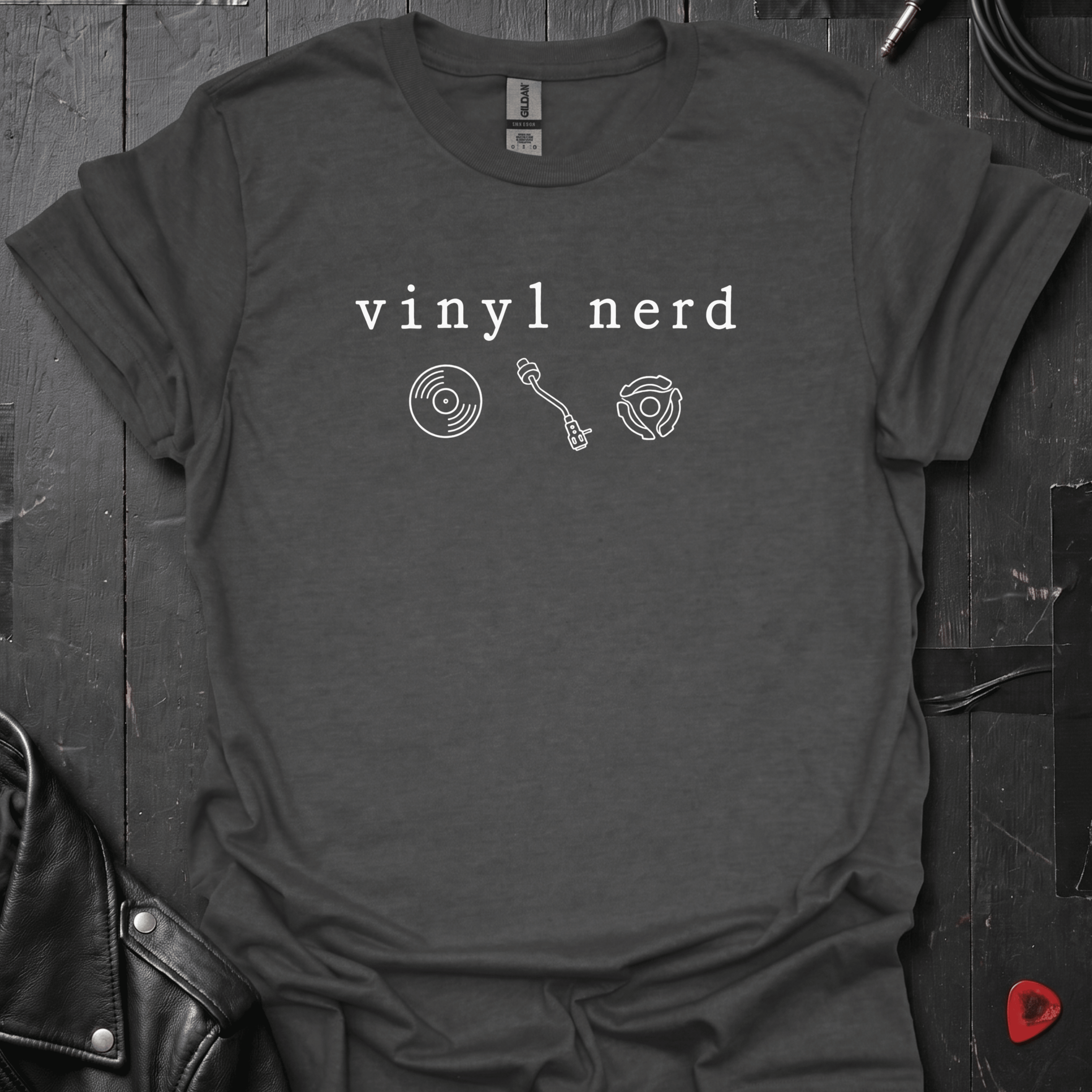 Vinyl Nerd T-Shirt - Dark Heather - T-Shirt