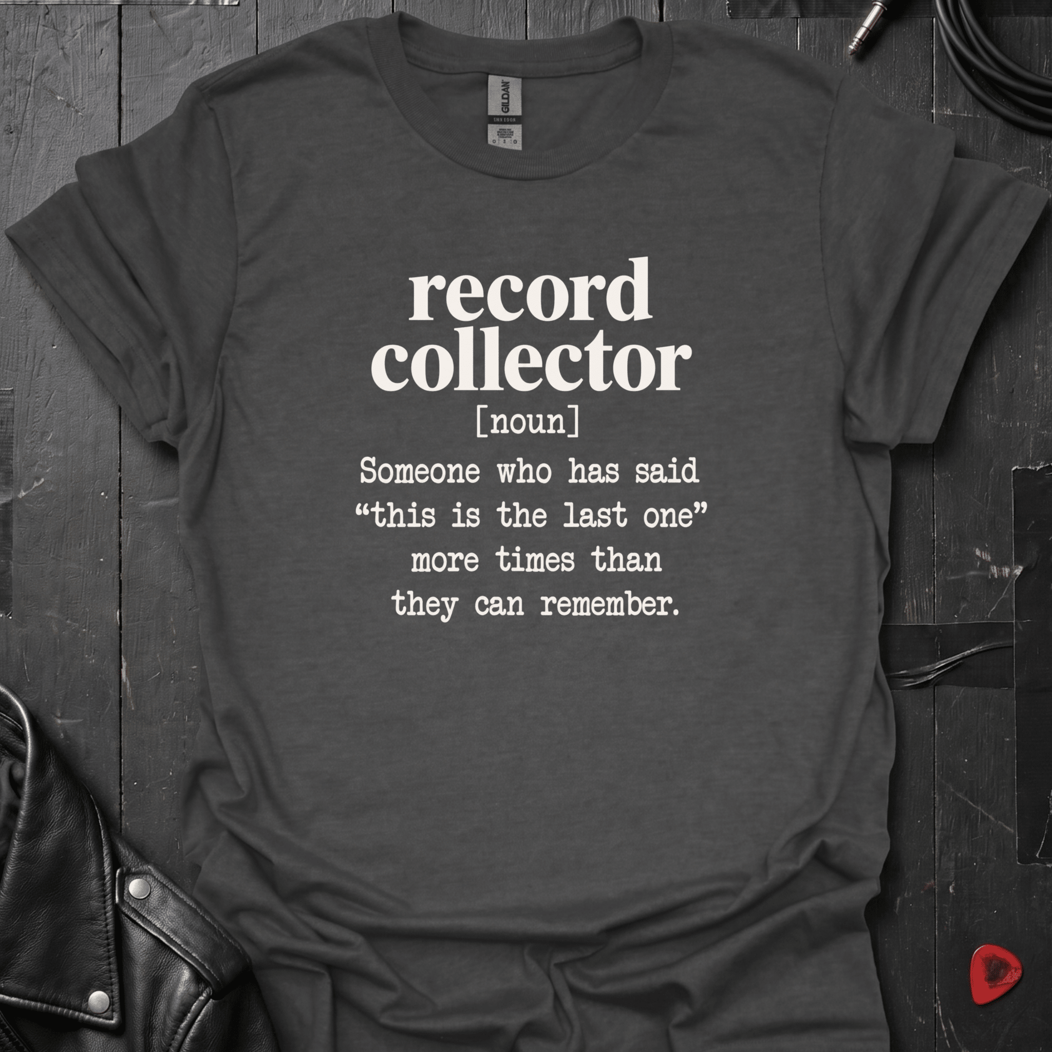Record Collector Definition T-Shirt | Funny Vinyl Lover - Dark Heather - T-Shirt