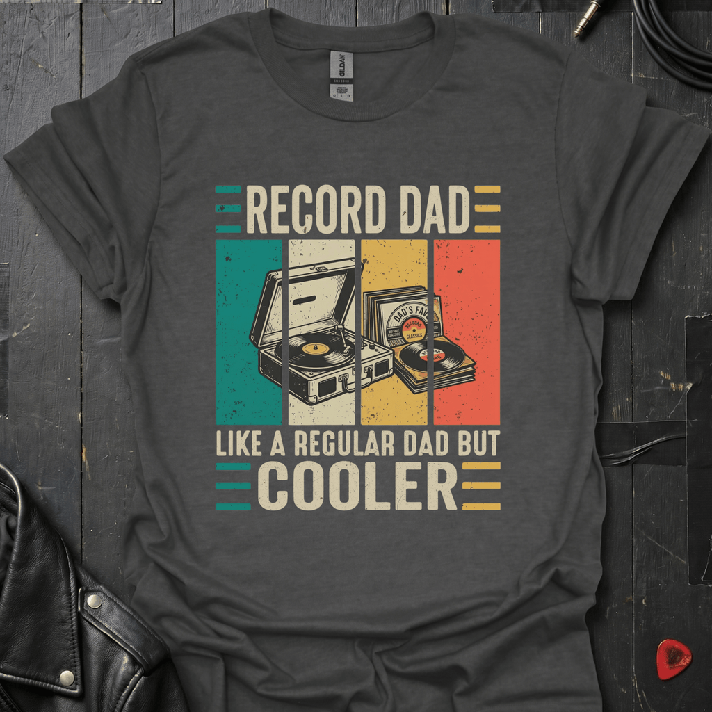 Record Dad But Cooler T-Shirt - Dark Heather - T-Shirt