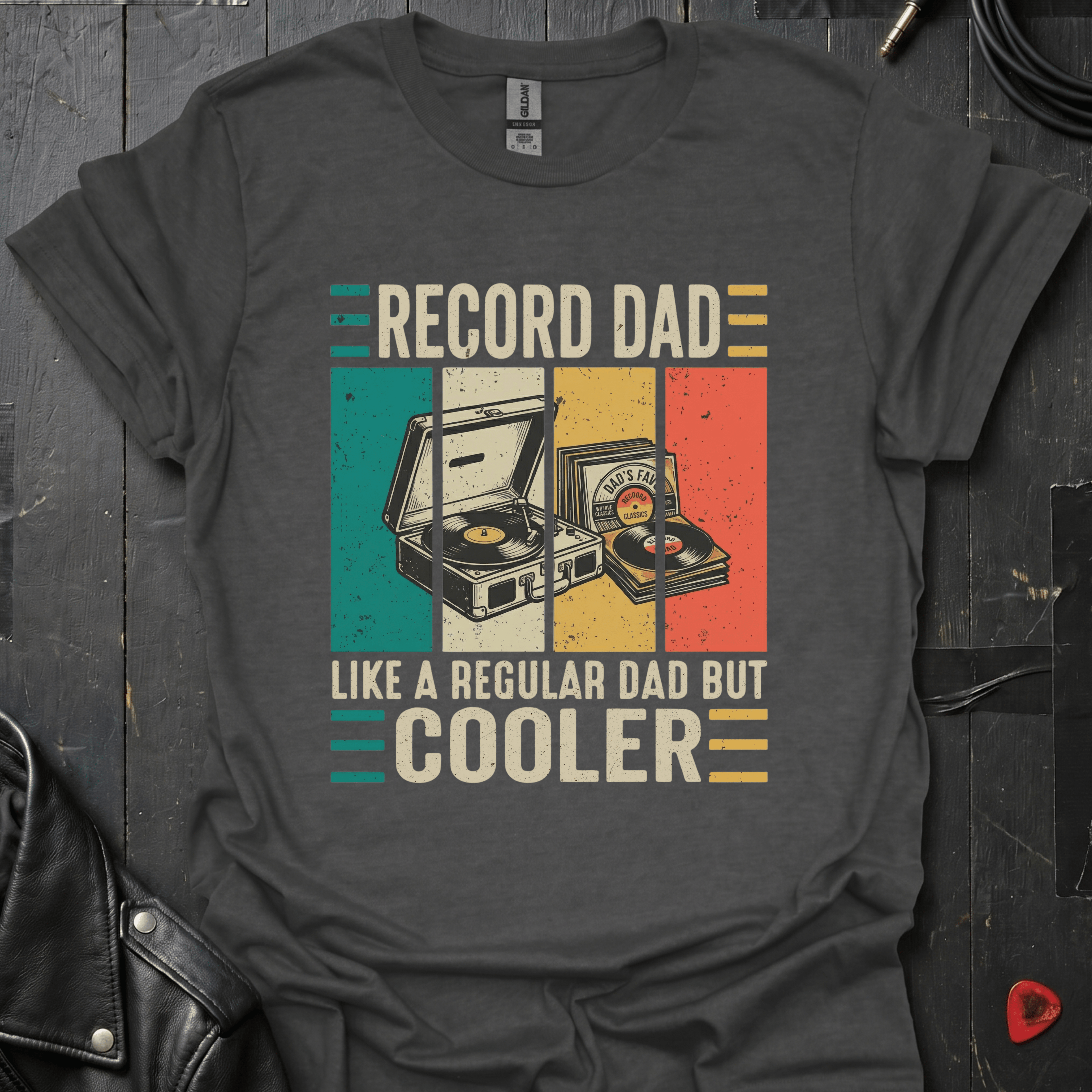 Record Dad But Cooler T-Shirt - Dark Heather - T-Shirt