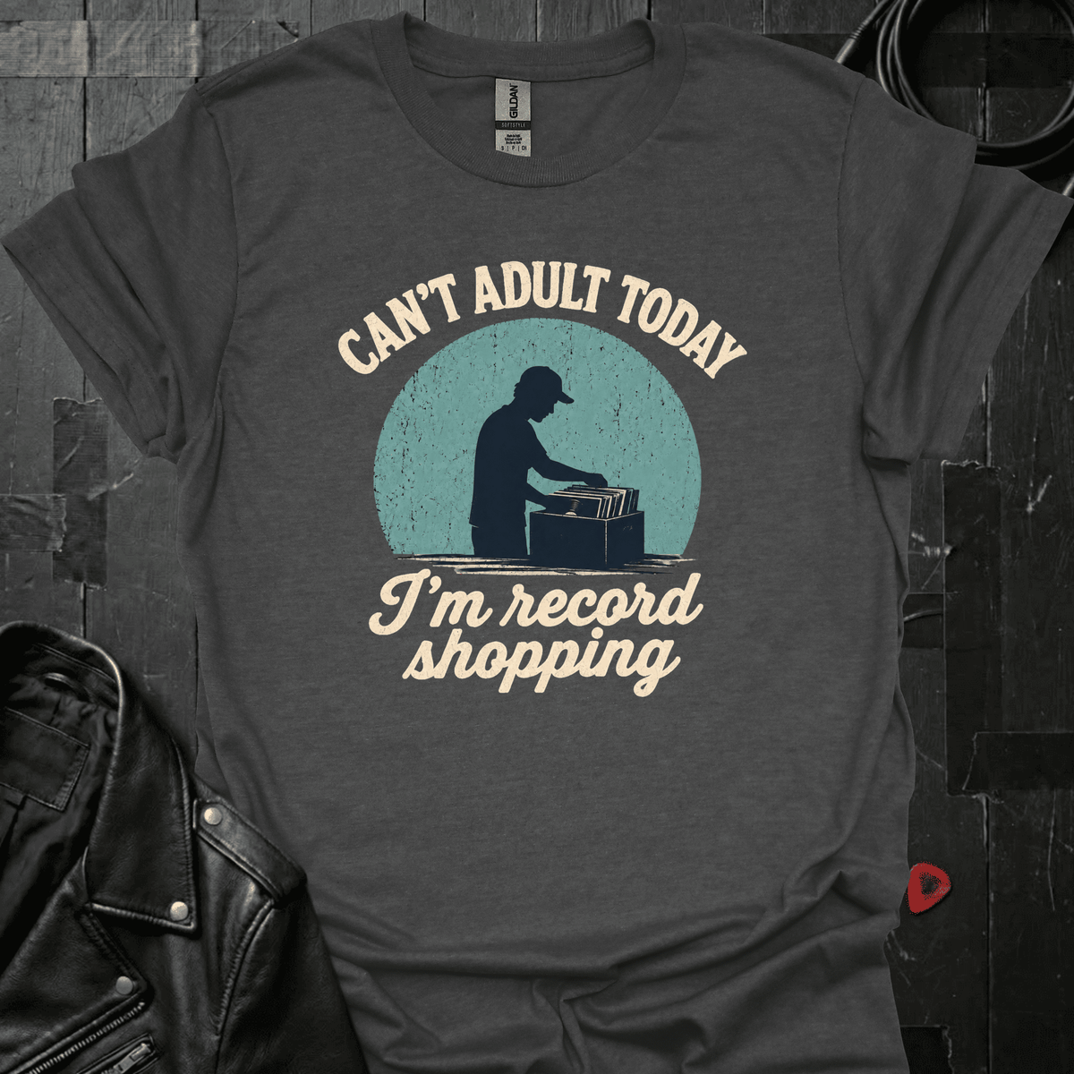 Record Shopping T-Shirt - Dark Heather - T-Shirt