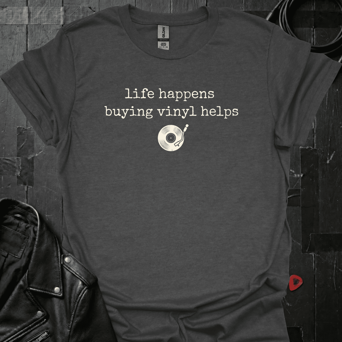 Life Happens T-Shirt GeloGroove Dark Heather