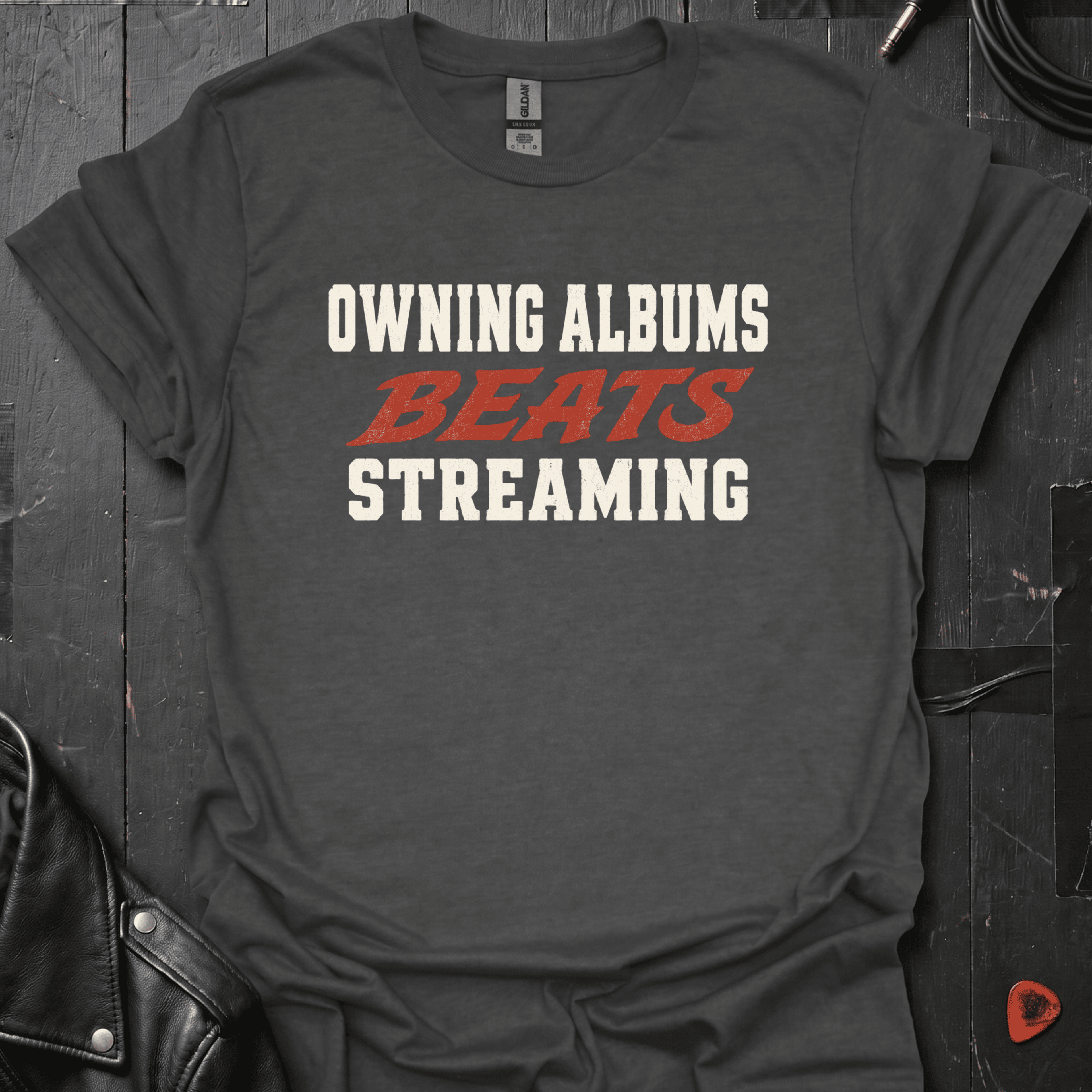 Albums Beats Streaming T-Shirt - Heather Navy - T-Shirt