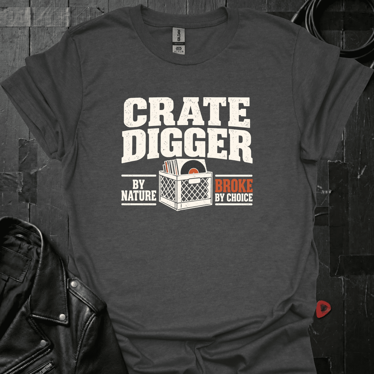 Crate Digger T-Shirt - Dark Heather - T-Shirt