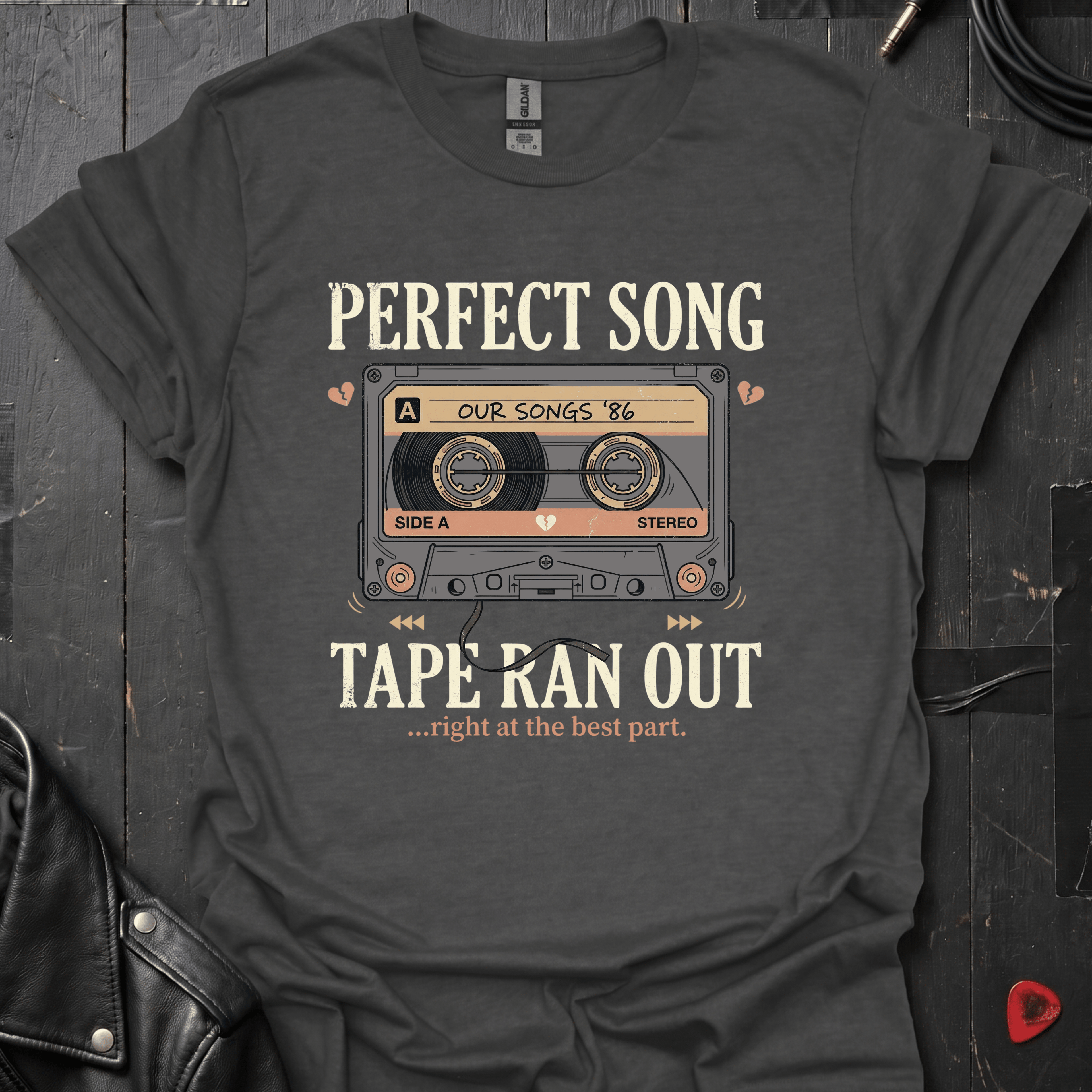 Tape Ran Out T-Shirt - Dark Heather - T-Shirt