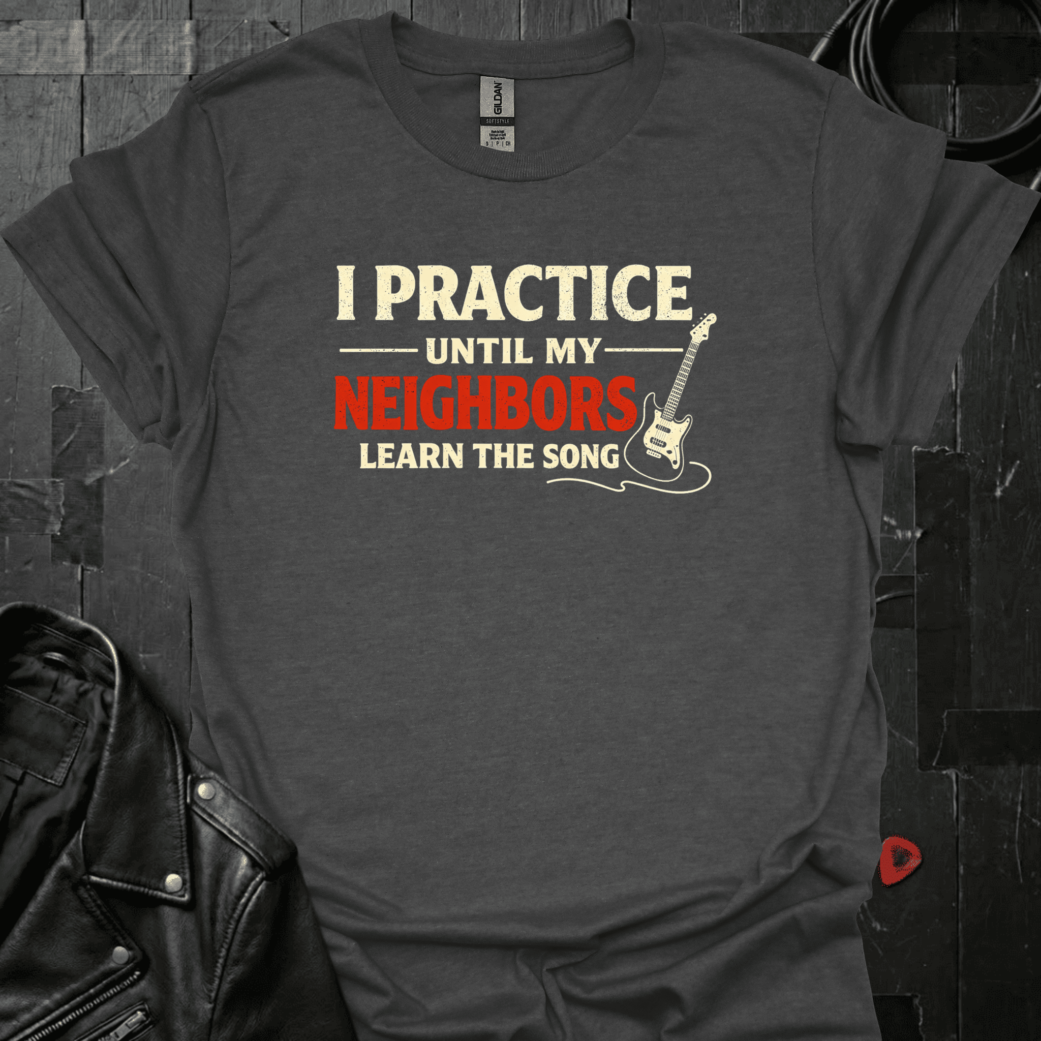 I Practice Guitar Until T-Shirt - Dark Heather - T-Shirt