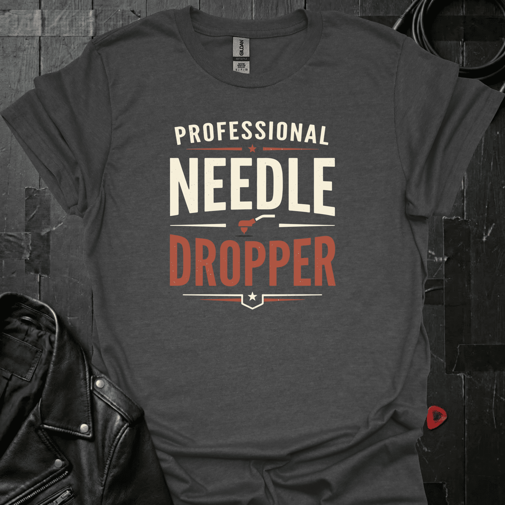 Professional Needle Dropper T-Shirt - Dark Heather - T-Shirt