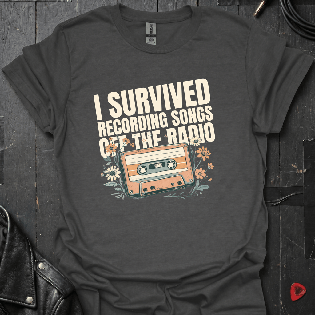 I Survived Recording Songs T-Shirt - Dark Heather - T-Shirt