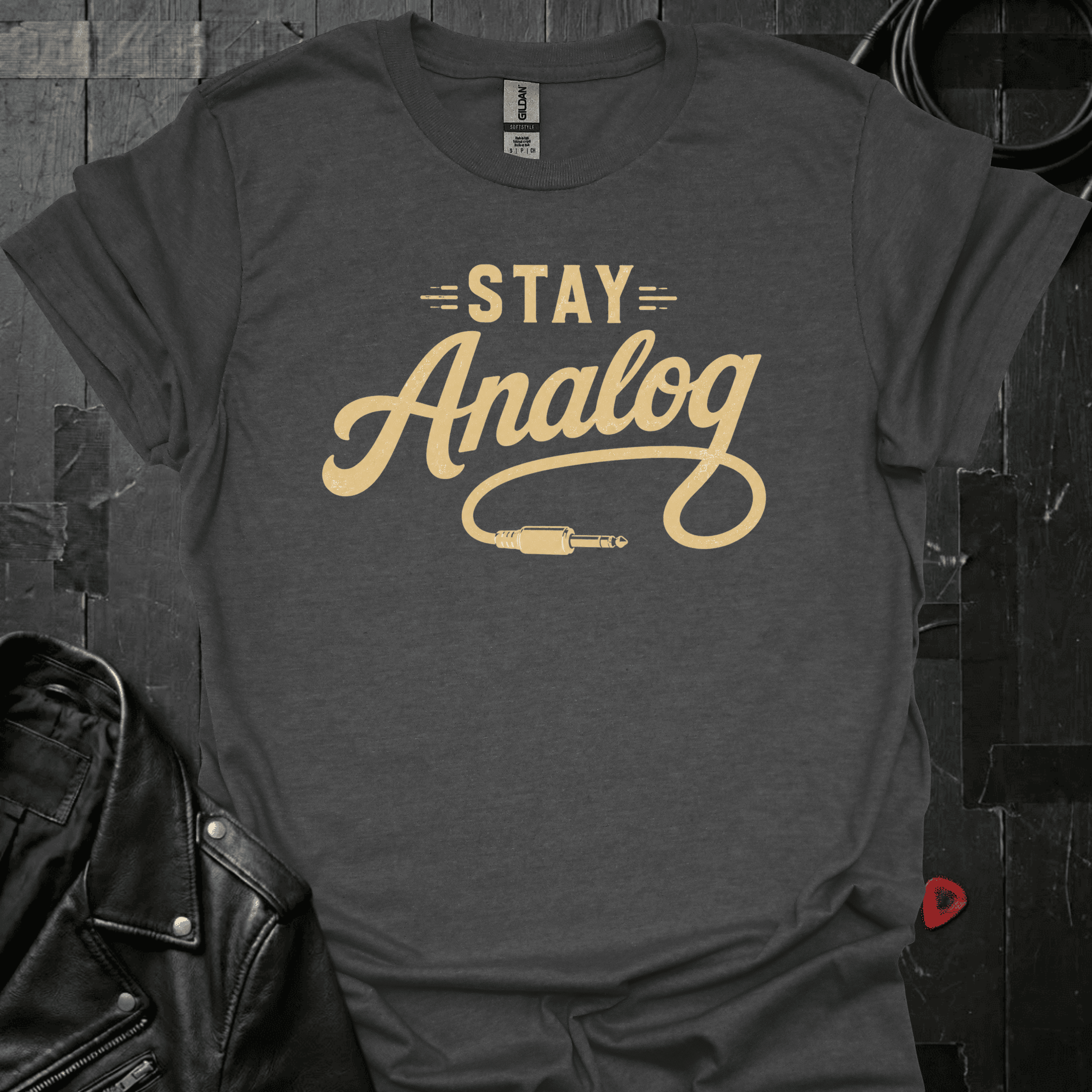 Stay Analog T-Shirt - Dark Heather - T-Shirt
