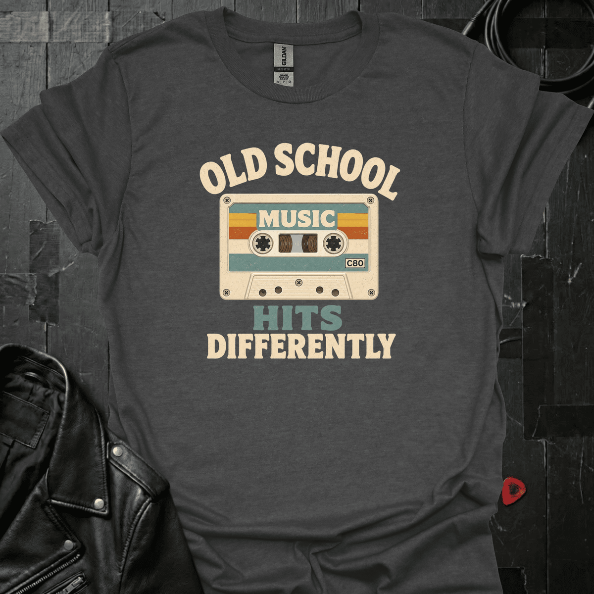 Old School Music T-Shirt - Dark Heather