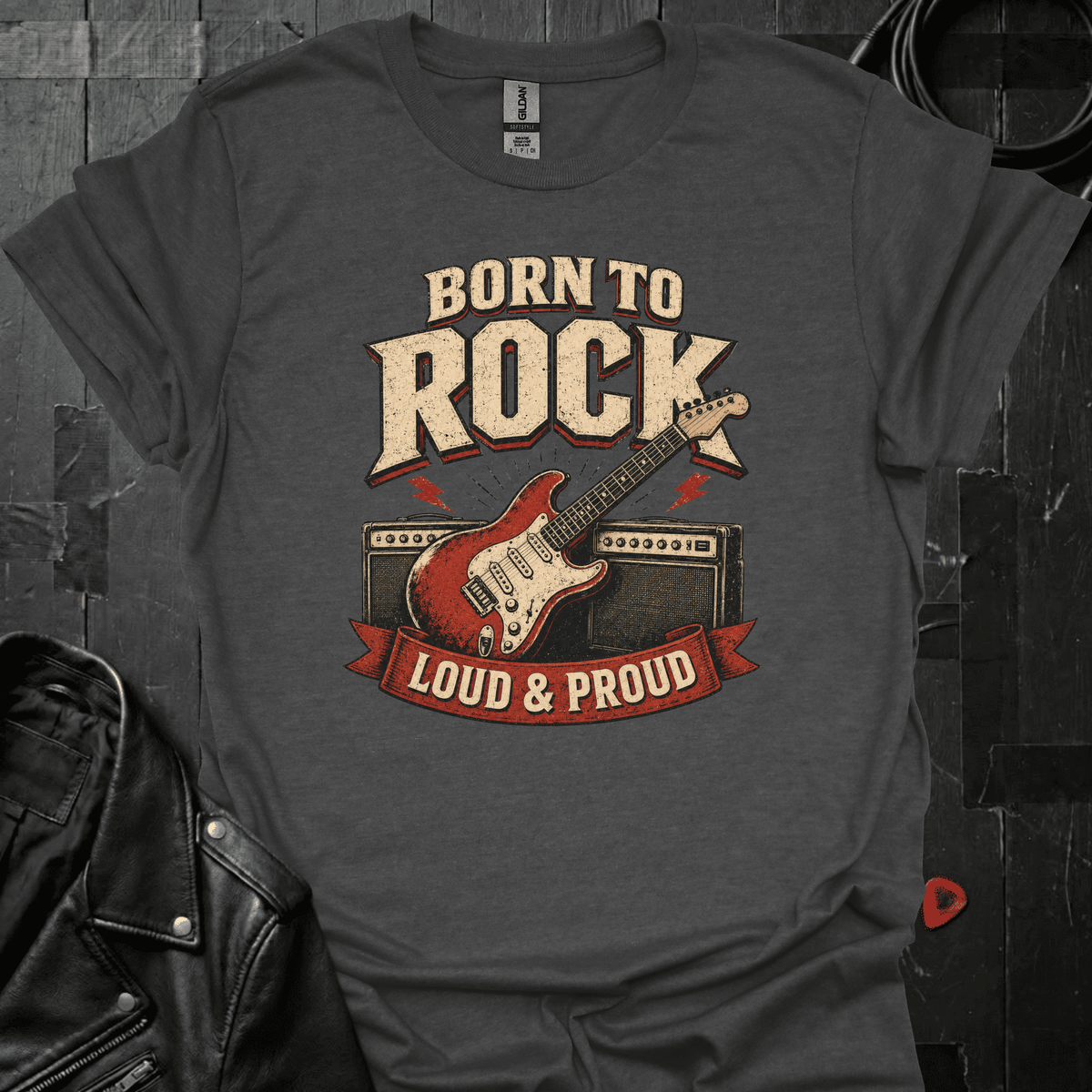 Born To Rock - Dark Heather - T-Shirt