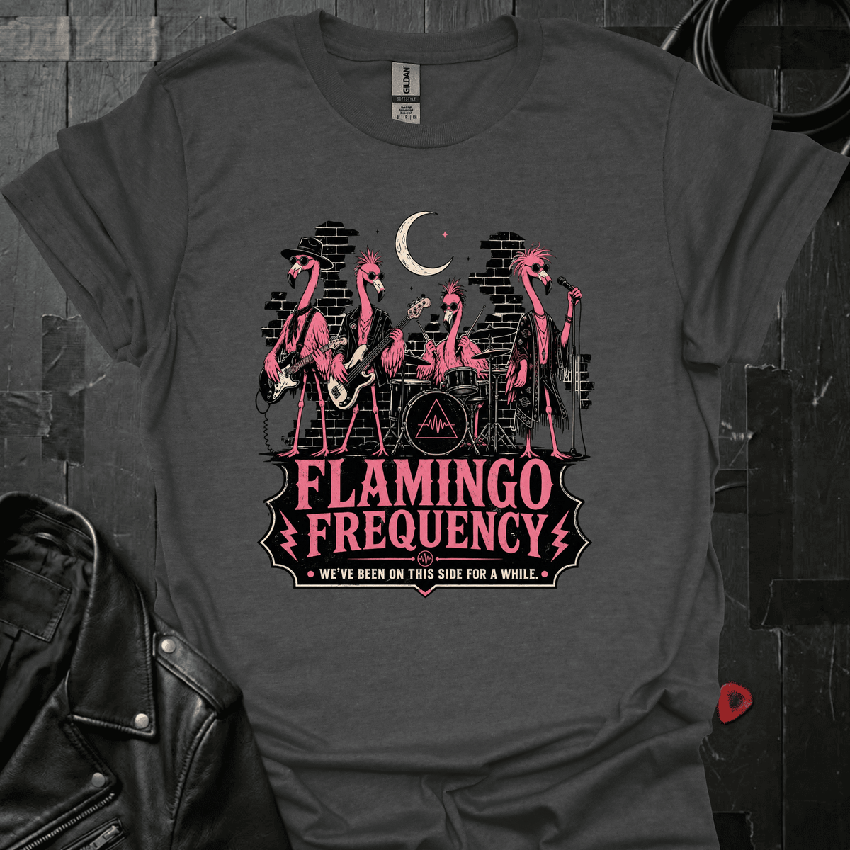Flamingo Frequency T-Shirt - Dark Heather - T-Shirt