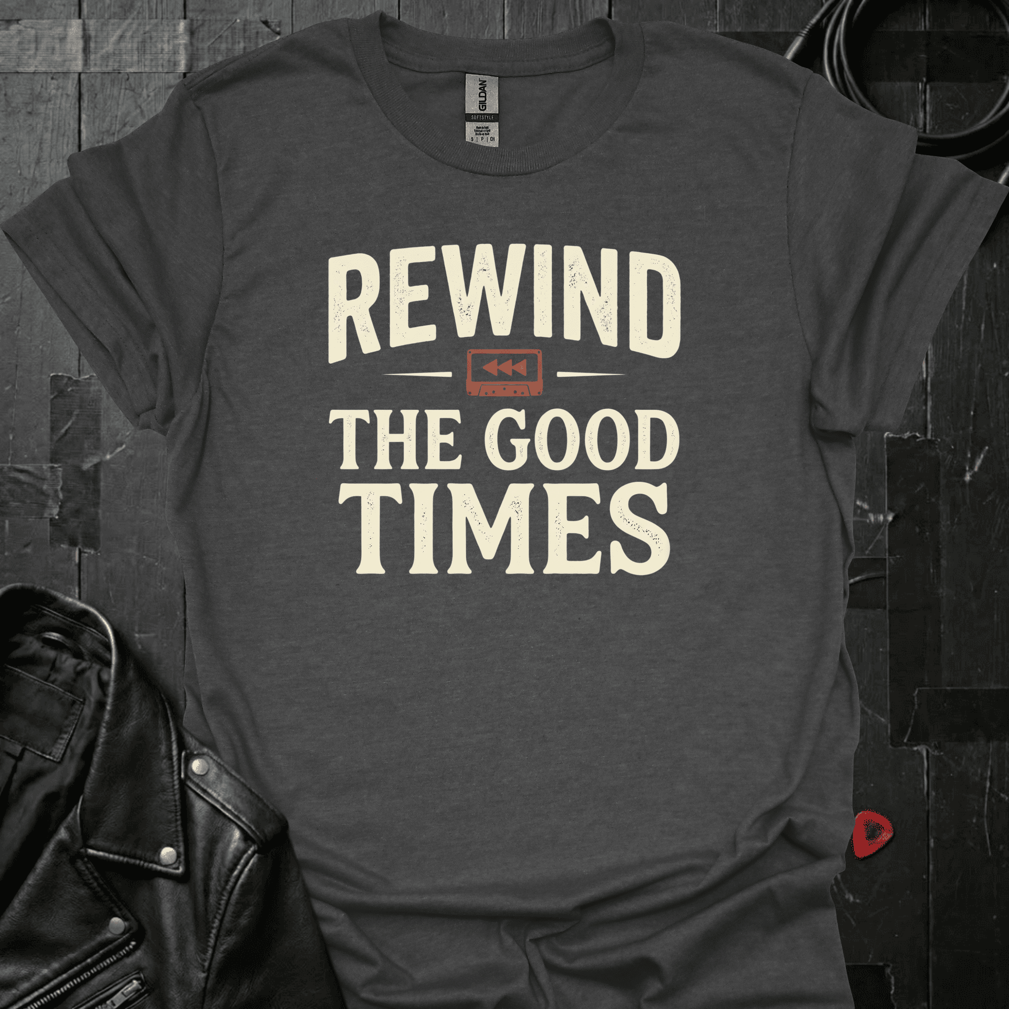 Rewind The Good Times T-Shirt - Dark Heather - T-Shirt