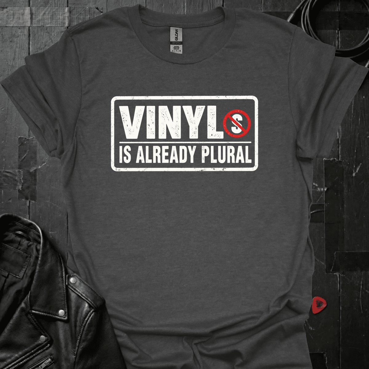 Vinyl Is Already Plural T-Shirt - Dark Heather - T-Shirt