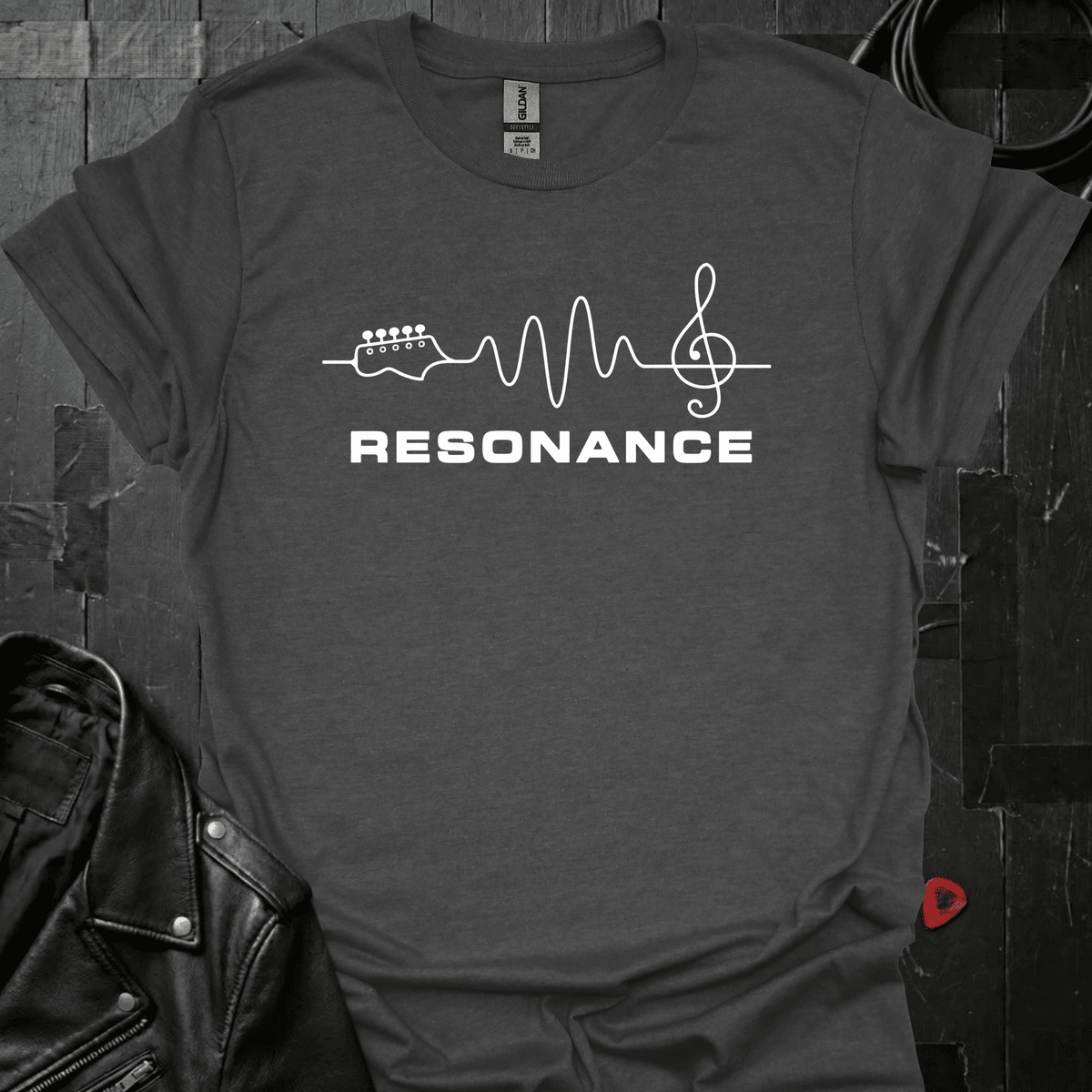 Resonance Guitar Waveform T-Shirt - Dark Heather - T-Shirt