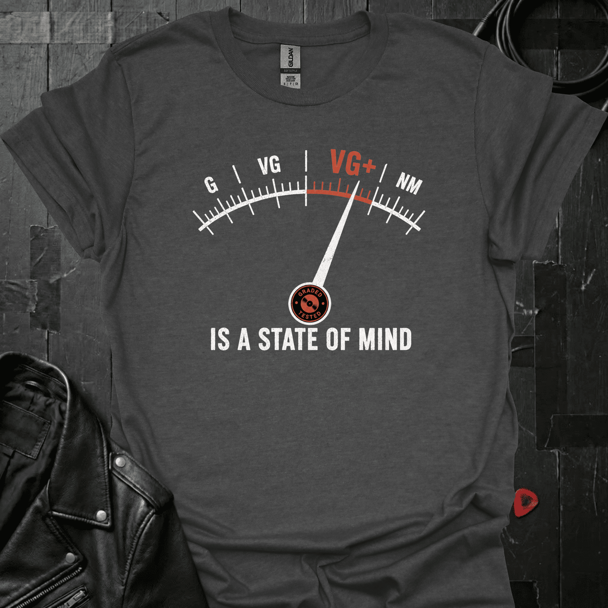 VG+ Vinyl Collector T-Shirt - Dark Heather - T-Shirt