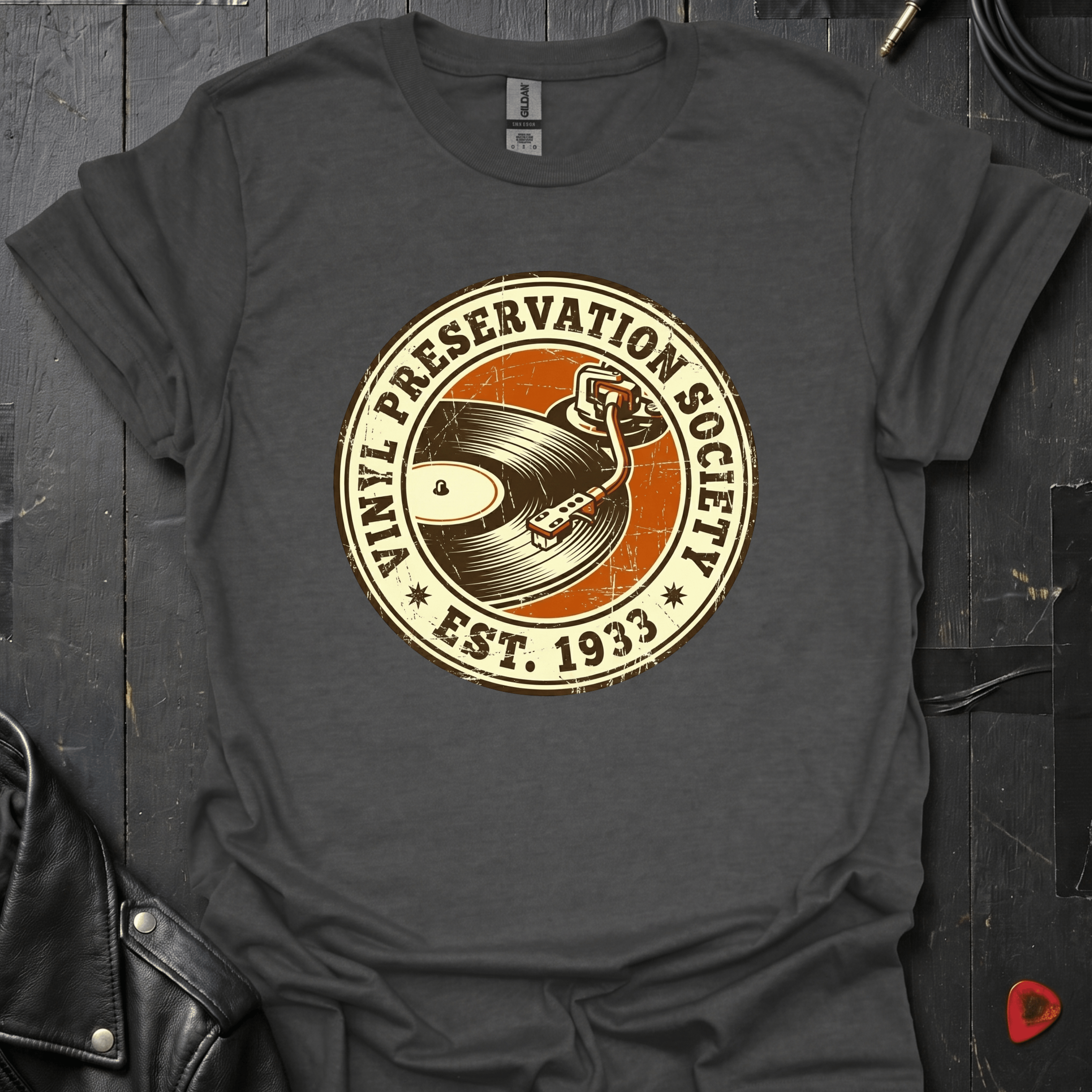 Vinyl Preservation Society T-Shirt - Dark Heather - T-Shirt
