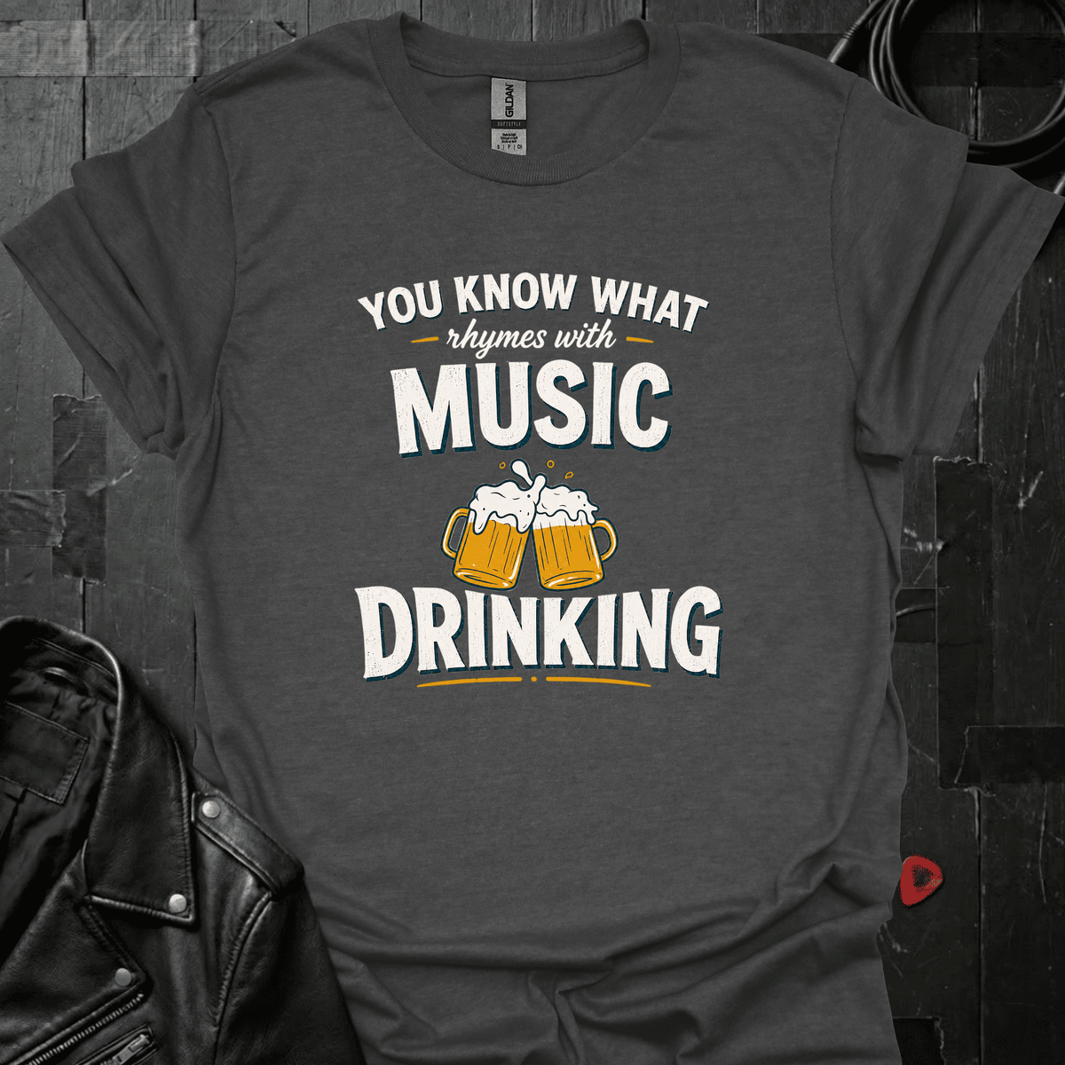 Rhymes With Music T-Shirt - Dark Heather - T-Shirt
