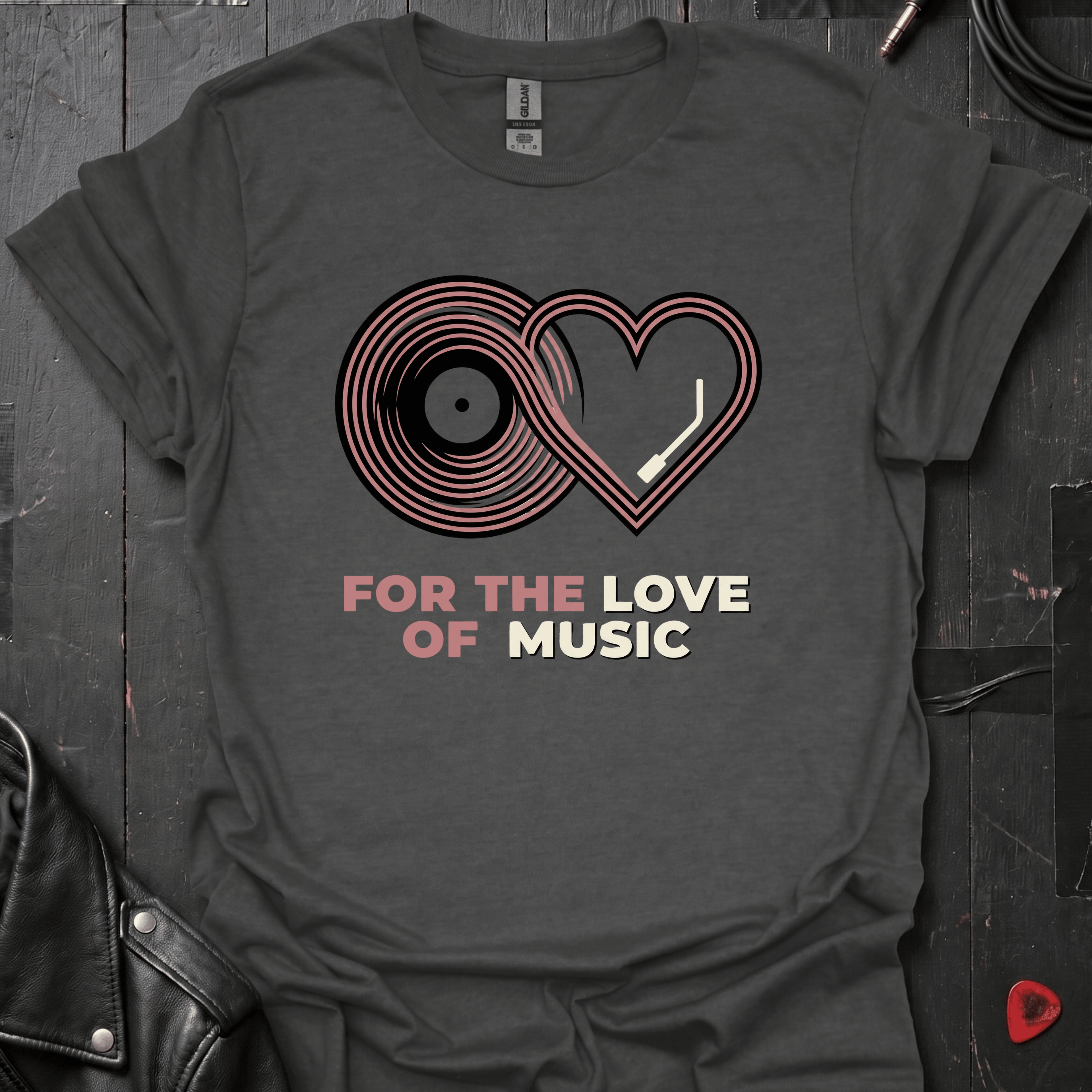 Vinyl Love T-Shirt - Dark Heather - T-Shirt