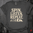 Spin. Listen. Repeat. T-Shirt - Dark Heather - T-Shirt