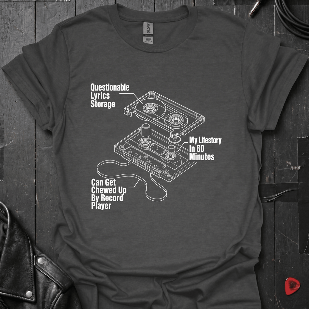 Cassette Tape Diagram T-Shirt - Dark Heather - T-Shirt