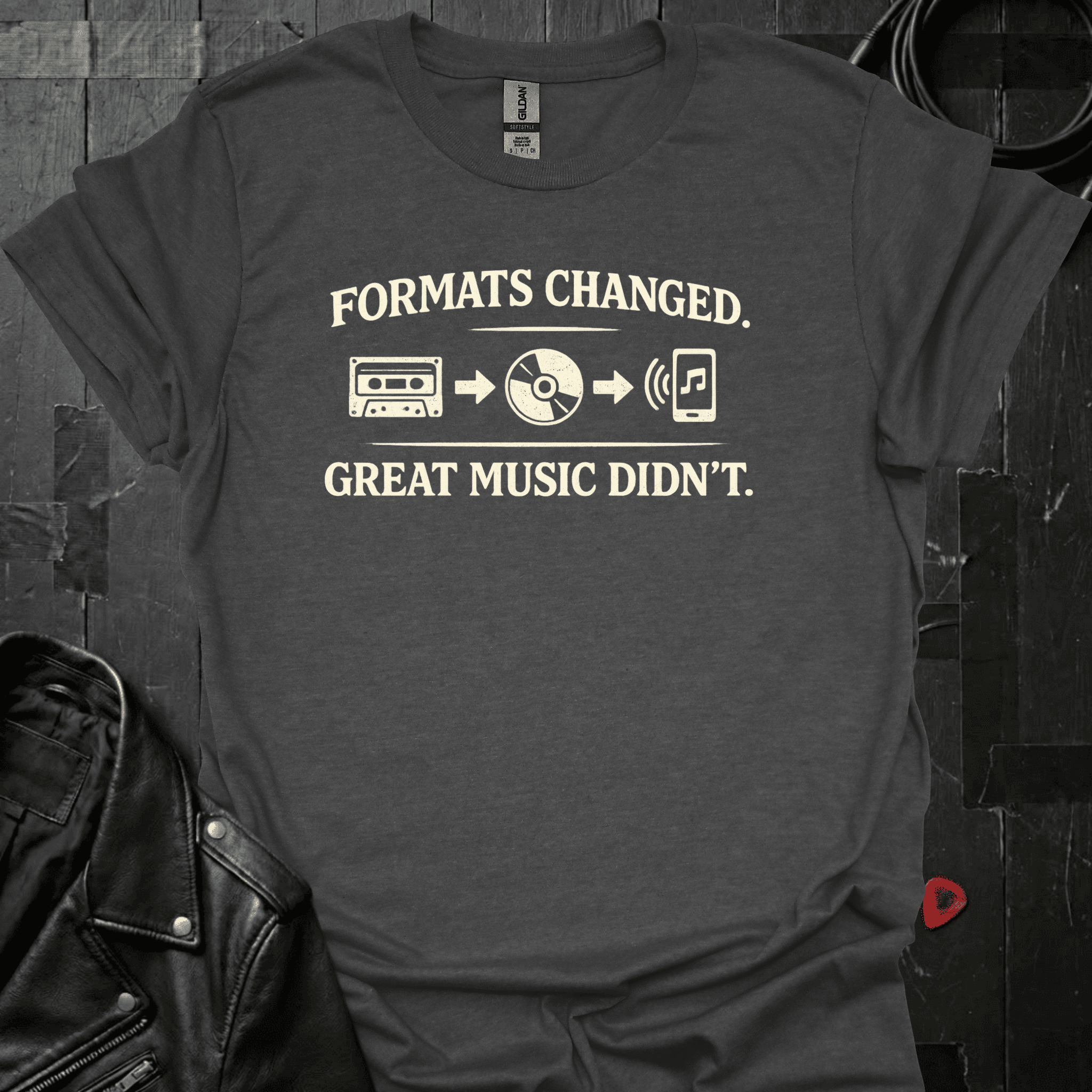 Music Formats Changed T-Shirt - Dark Heather - T-Shirt