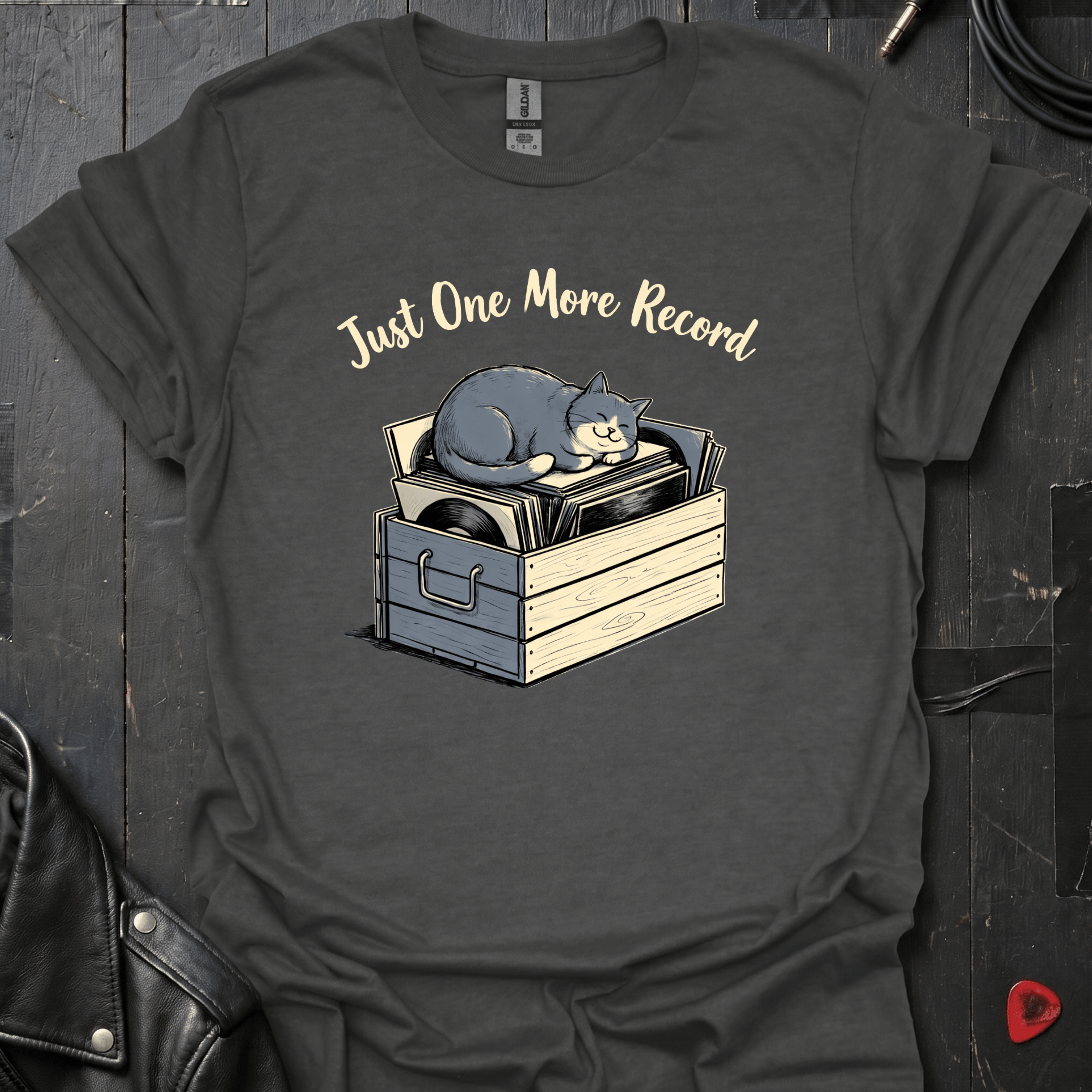 Just One More Record T-Shirt - Dark Heather - T-Shirt