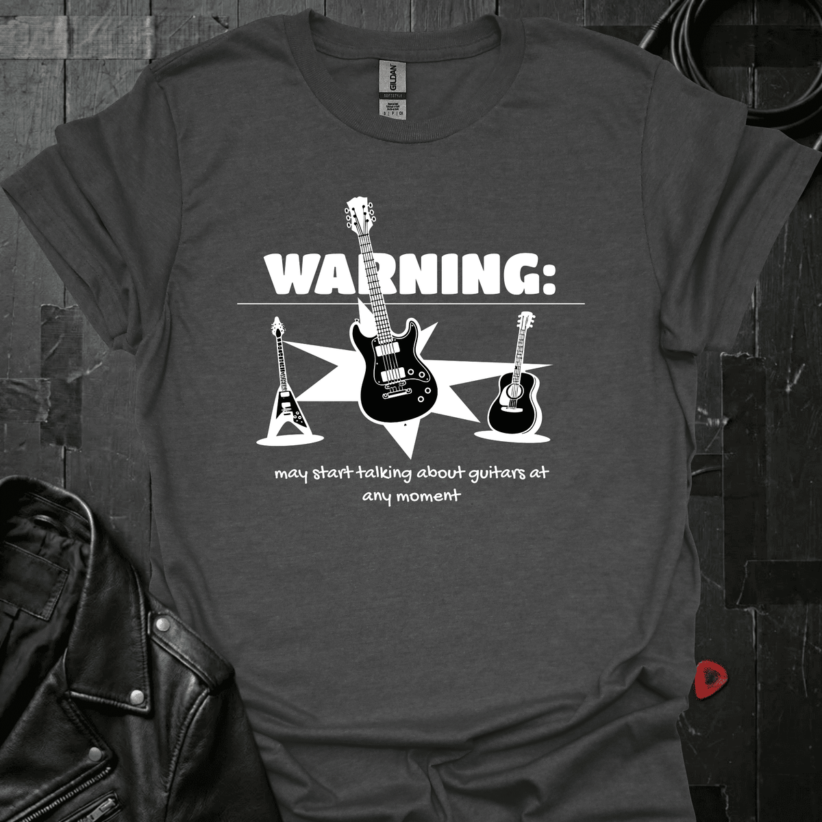 Talking About Guitars T-Shirt - Dark Heather - T-Shirt
