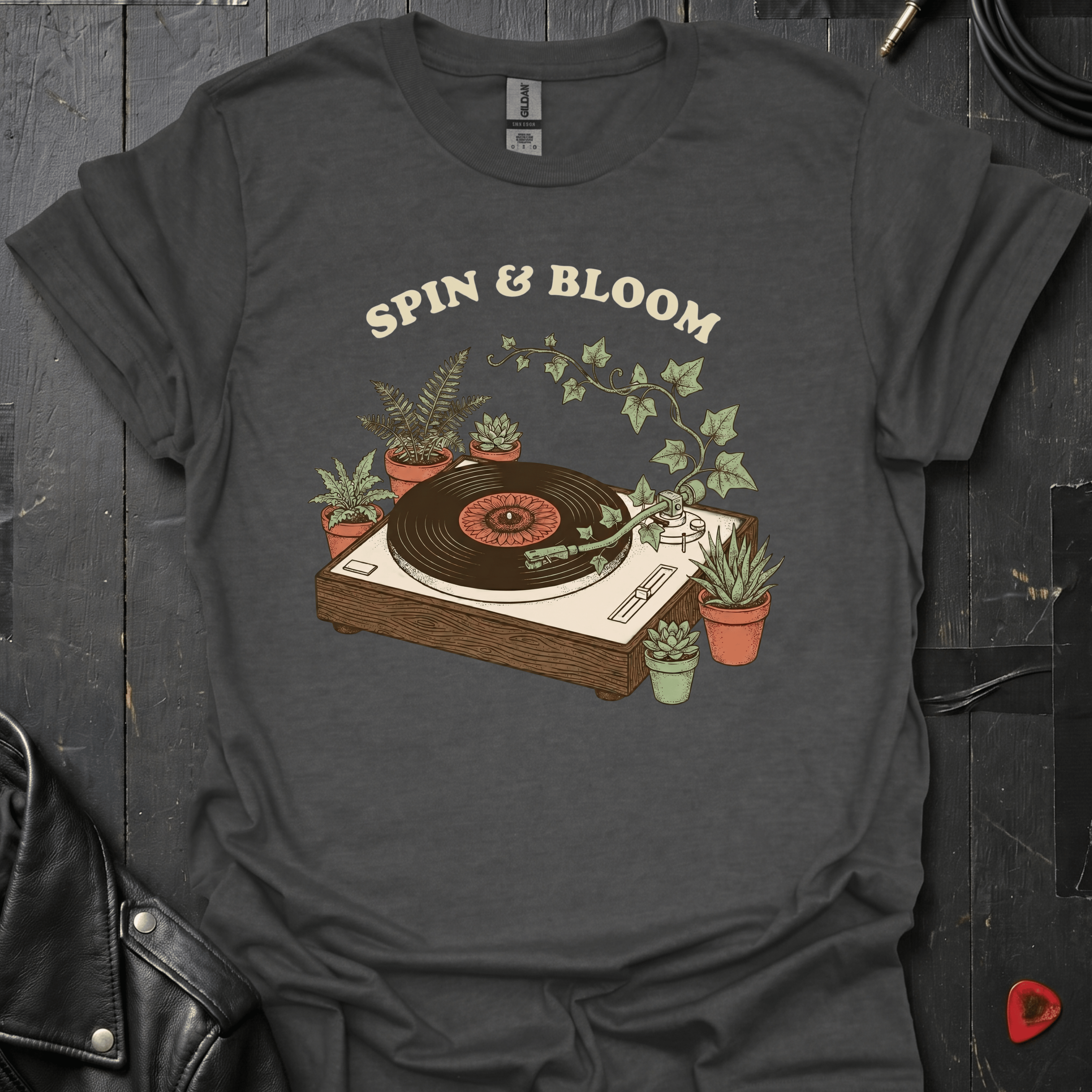 Spin & Bloom T-Shirt - Dark Heather - T-Shirt