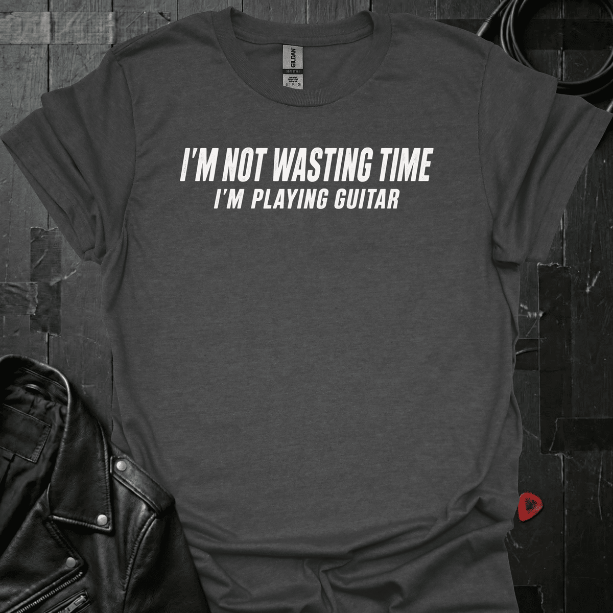 Playing Guitar Instead T-Shirt - Dark Heather - T-Shirt