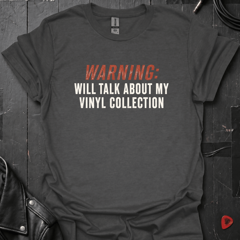 Vinyl Talk Warning T-Shirt - Dark Heather - T-Shirt