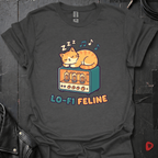 Lo - Fi Feline T-Shirt - Dark Heather - T-Shirt
