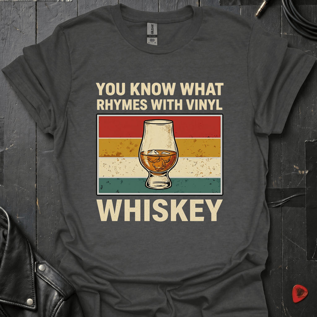 Rhymes With Vinyl T-Shirt - Dark Heather - T-Shirt