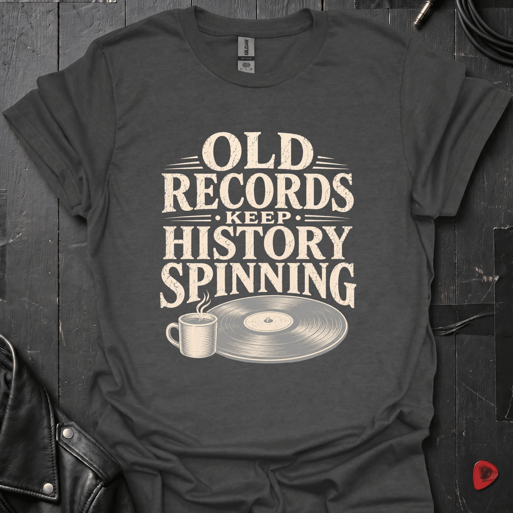 History On Vinyl T-Shirt - Dark Heather - T-Shirt