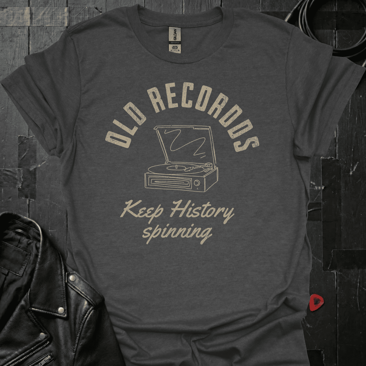 History On Vinyl T-Shirt - Dark Heather - T-Shirt