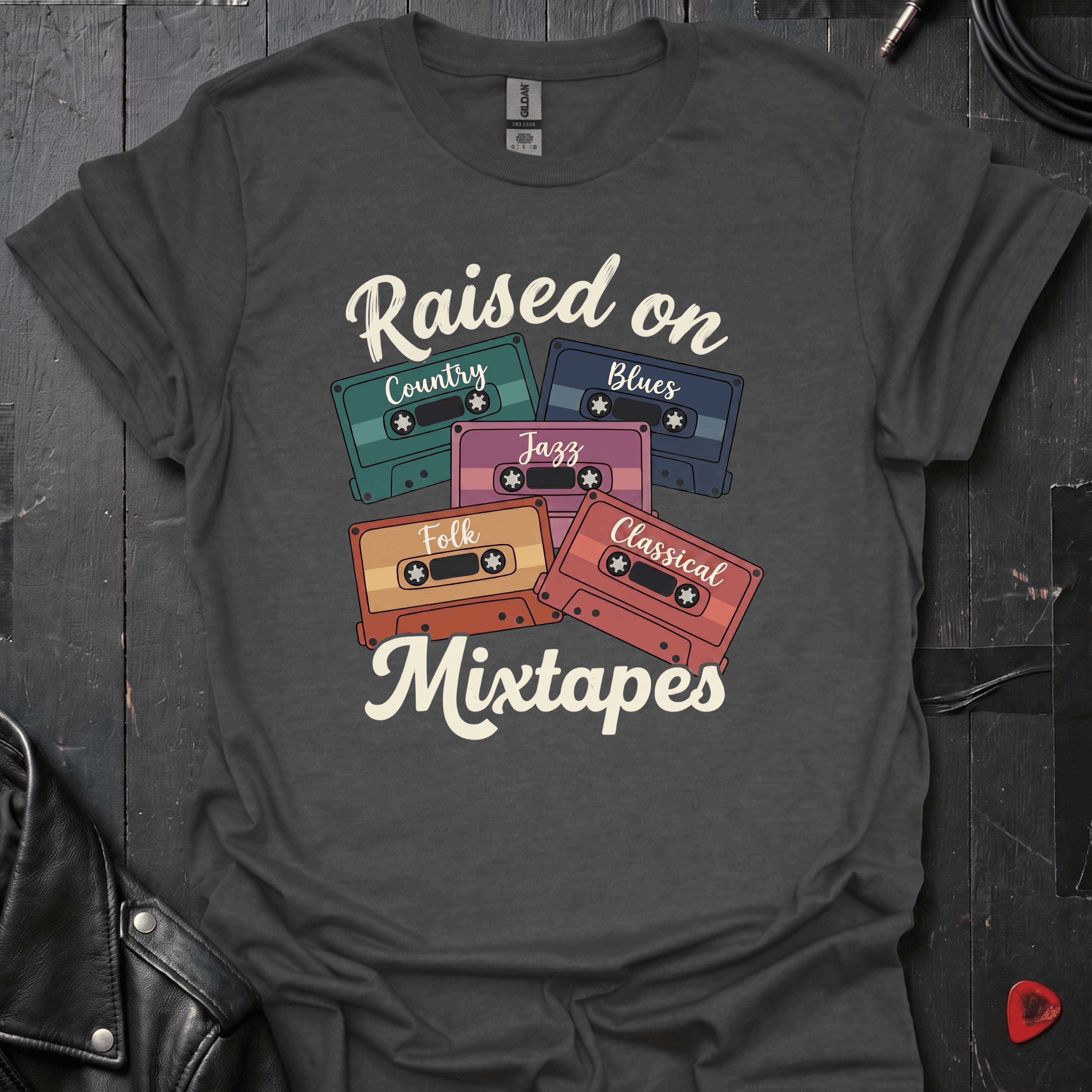 Raised On Mixtapes T-Shirt - Dark Heather - T-Shirt