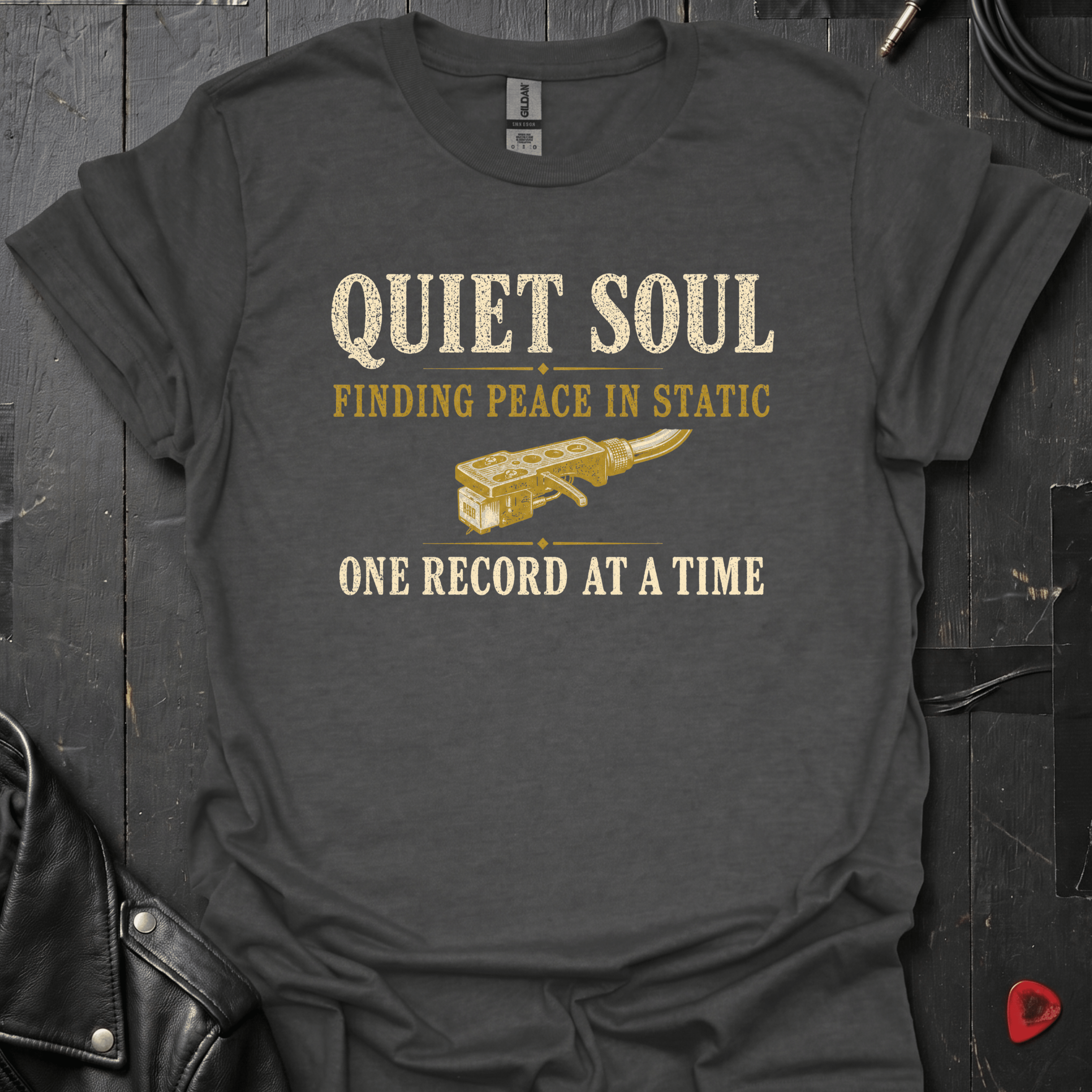 Quiet Vinyl Lover T-Shirt - Dark Heather - T-Shirt