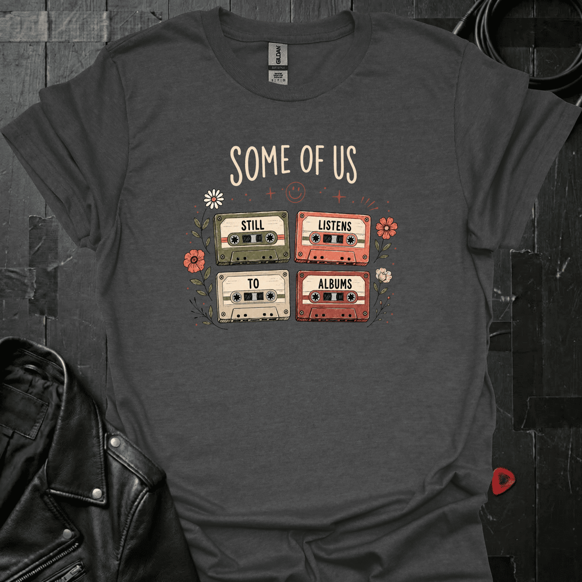 Still Listens To Albums T-Shirt - Dark Heather - T-Shirt