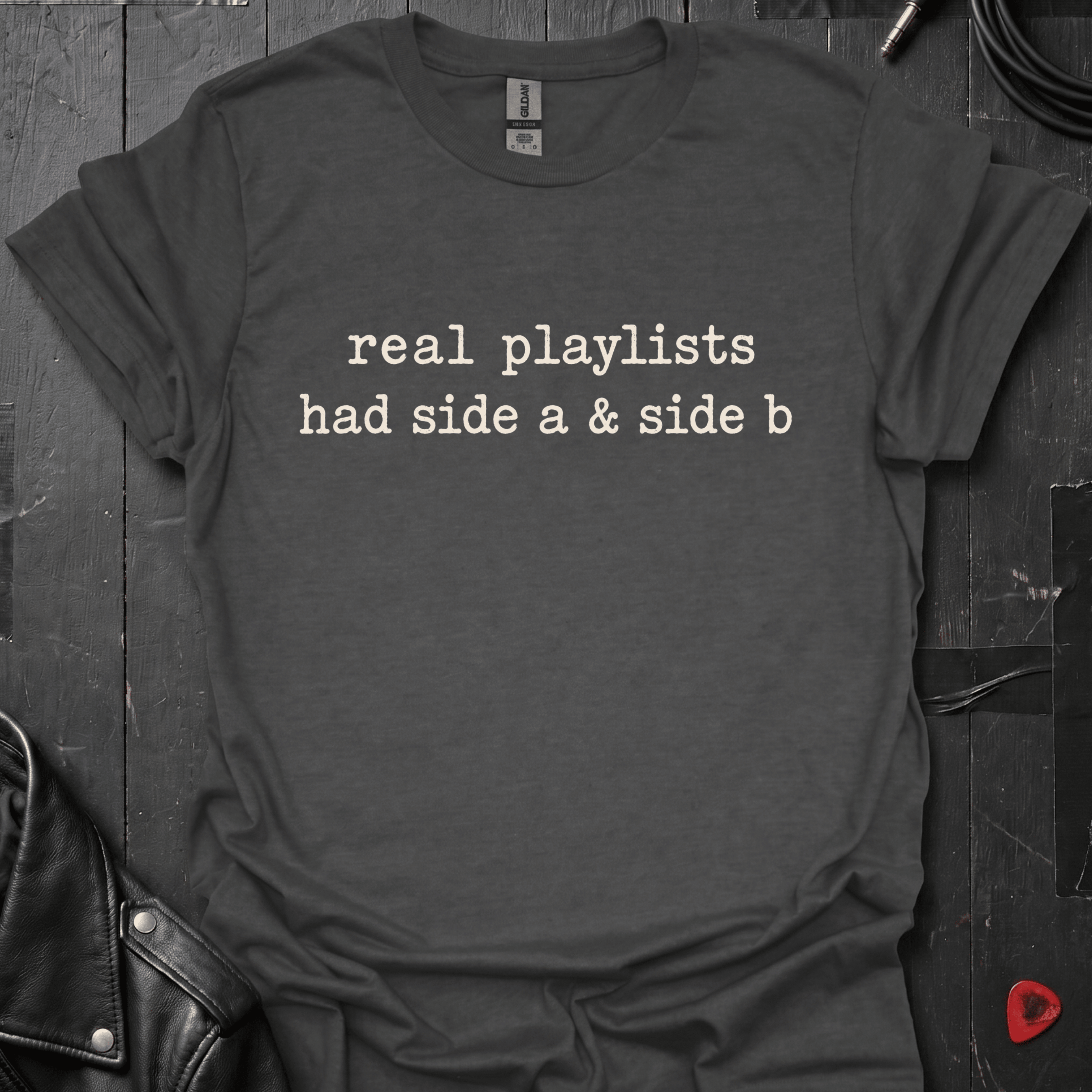 Real Playlists T-Shirt - Dark Heather - T-Shirt