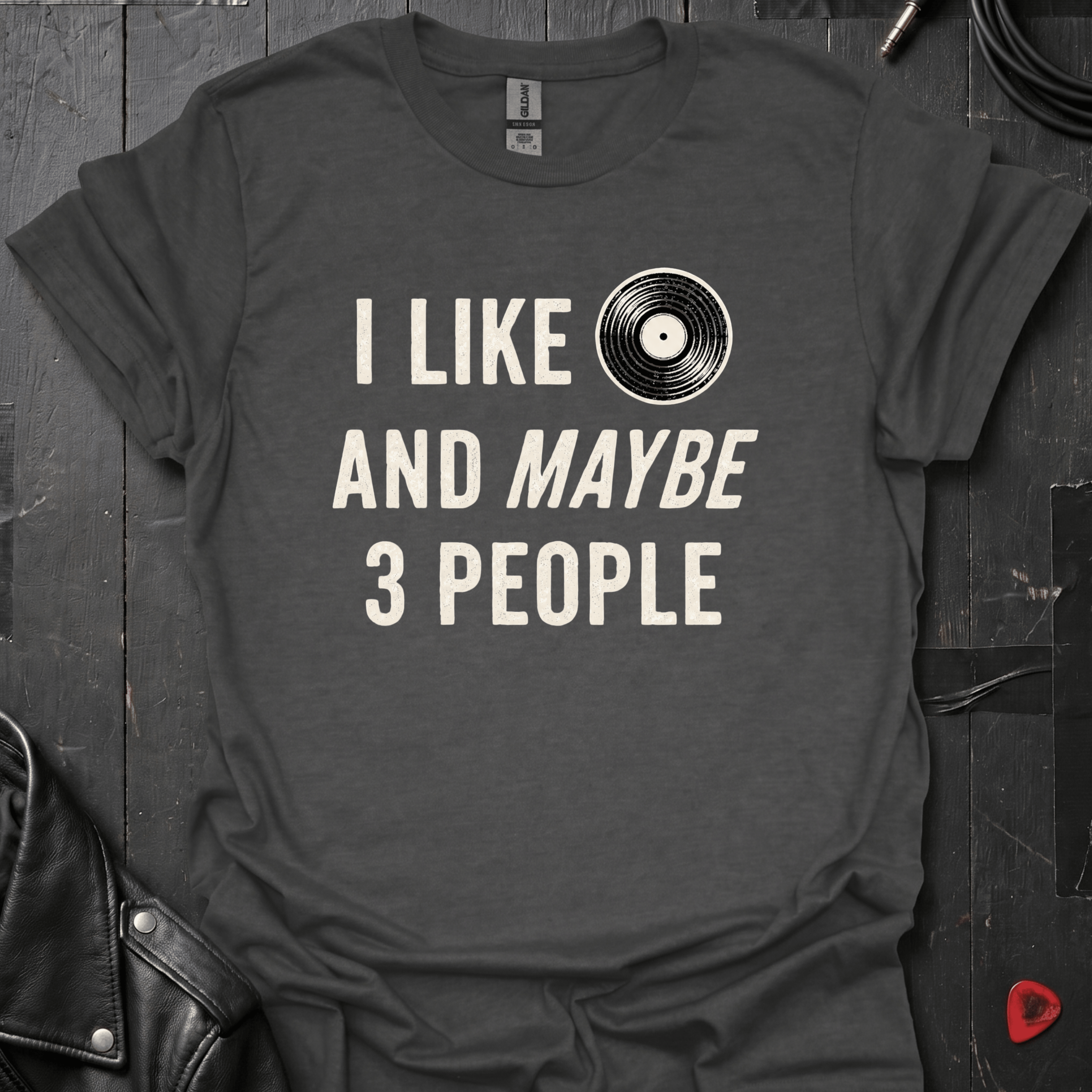 I Like Vinyl T-Shirt - Dark Heather - T-Shirt