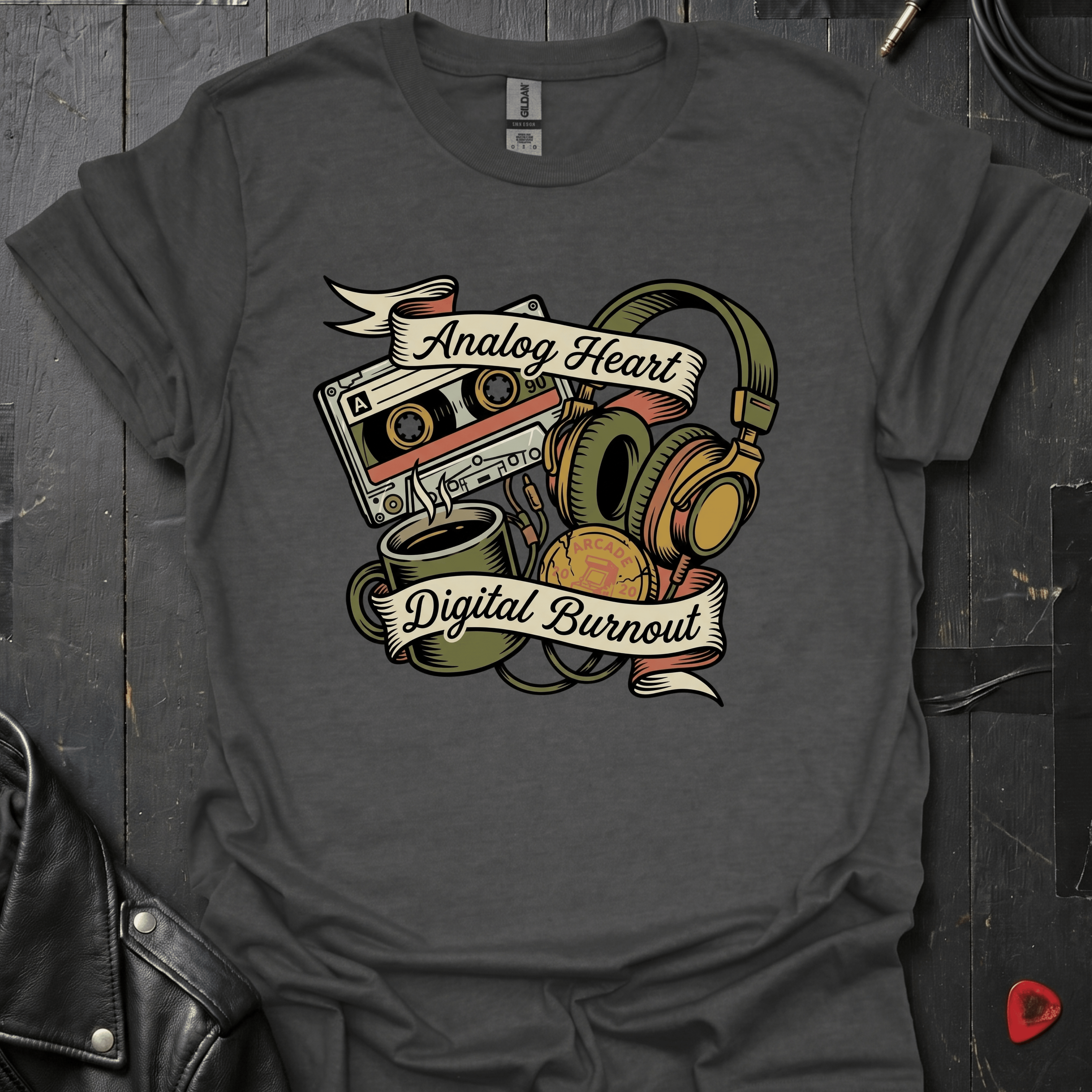 Digital Burnout T-Shirt - Dark Heather - T-Shirt