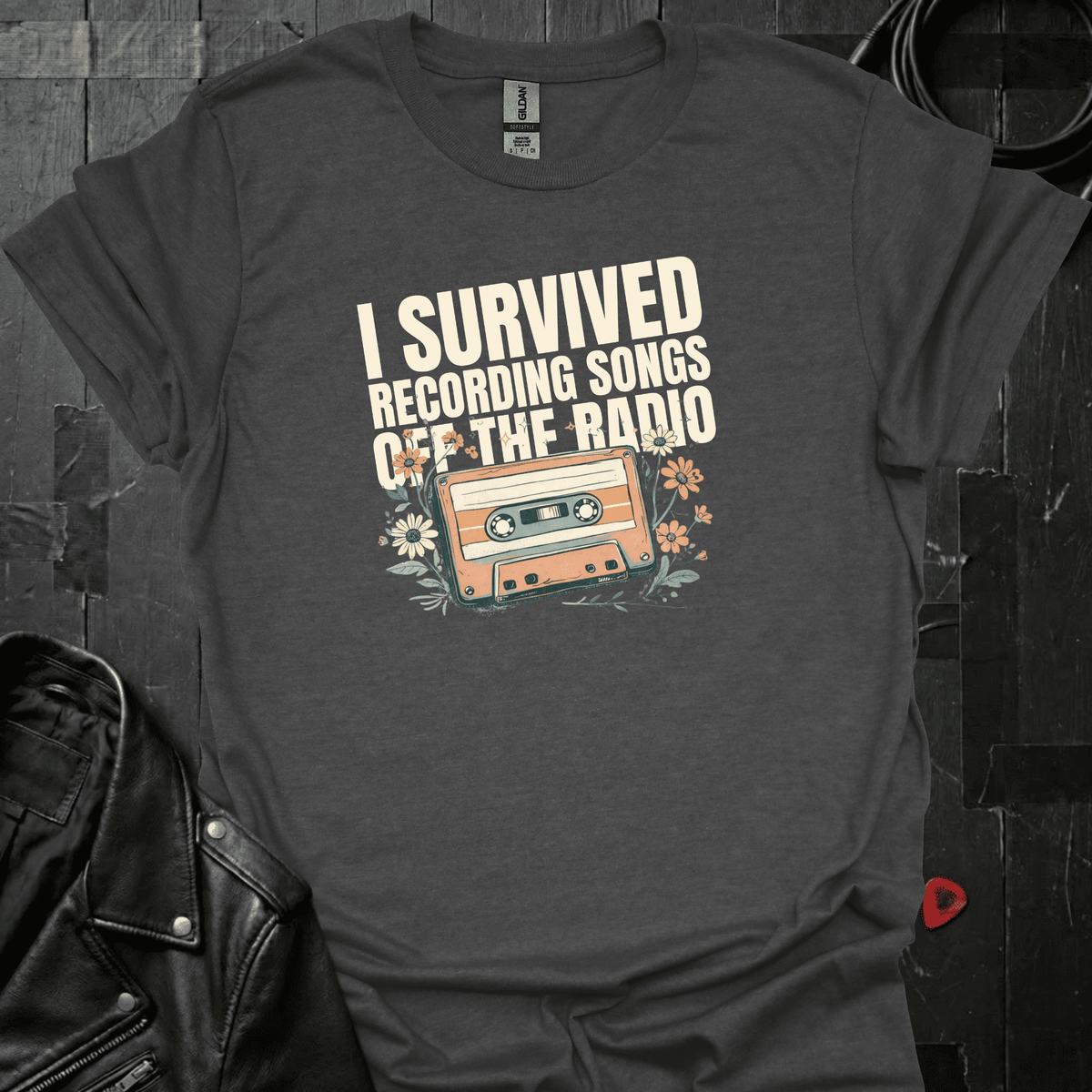 I Survived Recording Songs T-Shirt - Dark Heather - T-Shirt