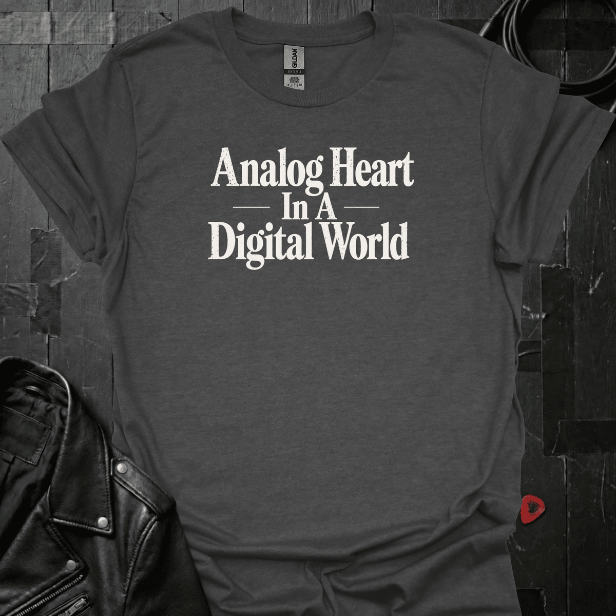 Analog Heart T-Shirt - Dark Heather - T-Shirt